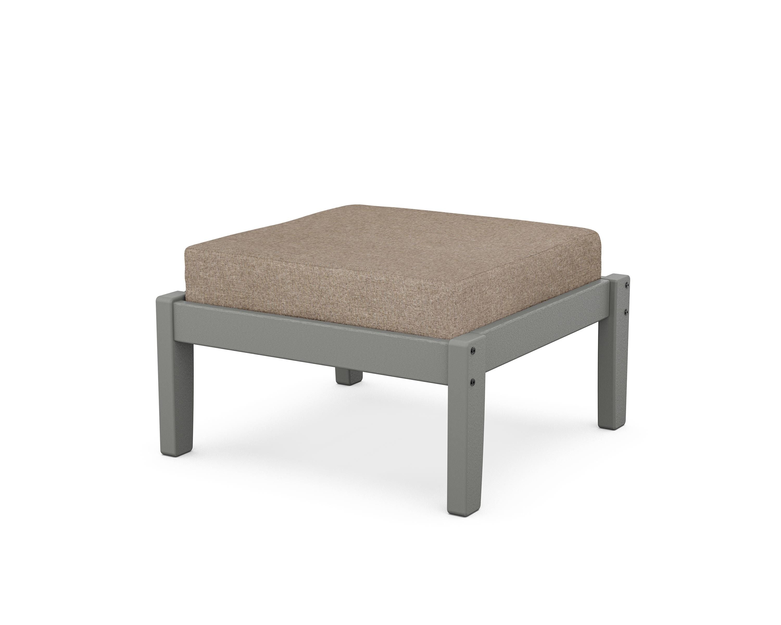 Unbranded Deep Seating Ottoman in Slate Grey / Spiced Burlap