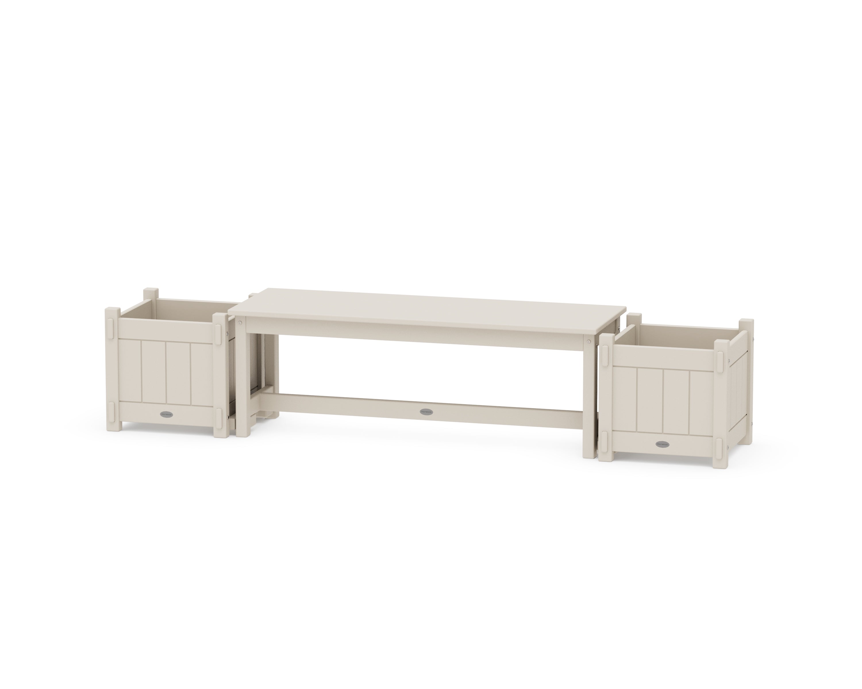 POLYWOOD® 48" Vineyard Straight Planter Bench Set in Sand