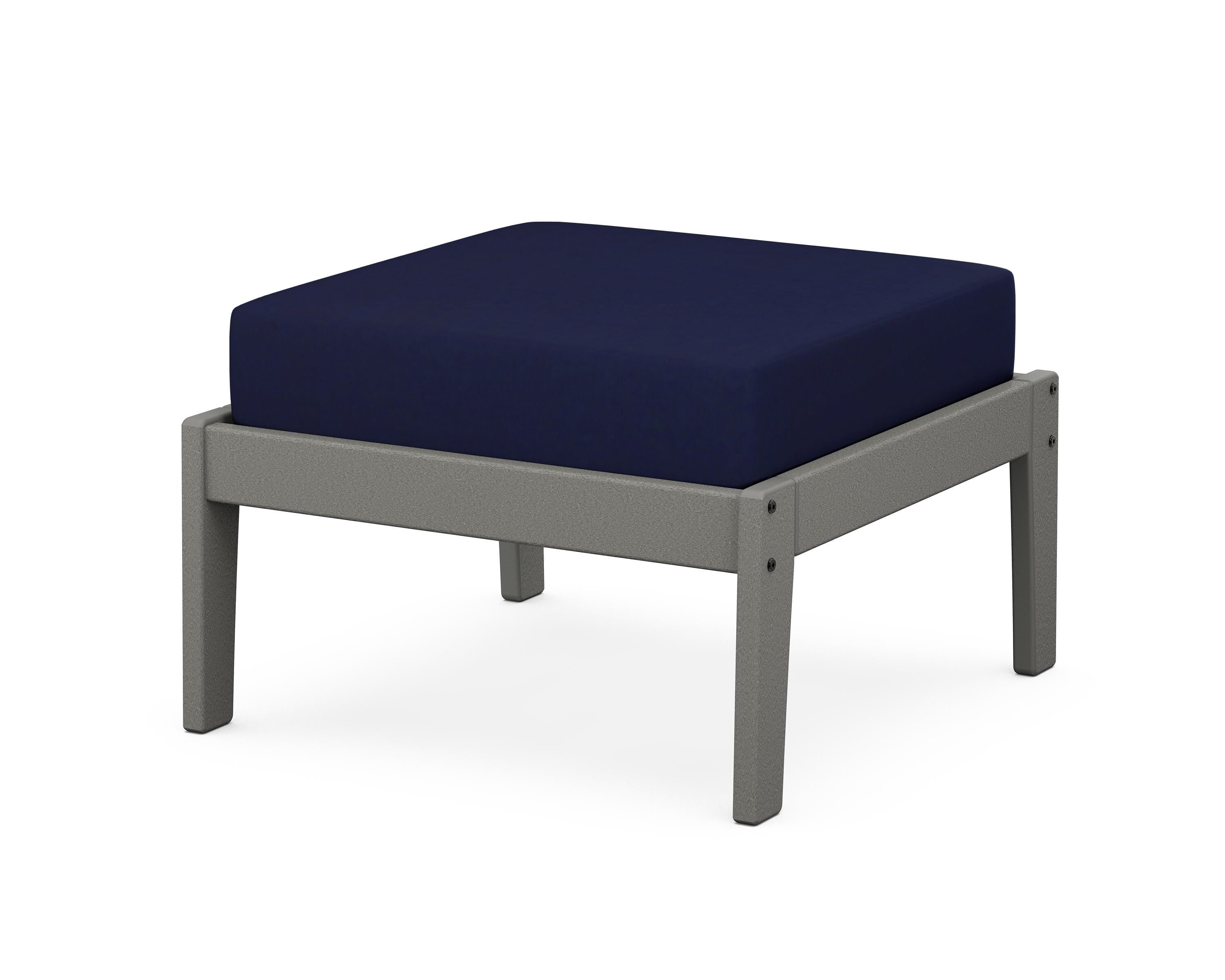 Unbranded Deep Seating Ottoman in Slate Grey / Navy