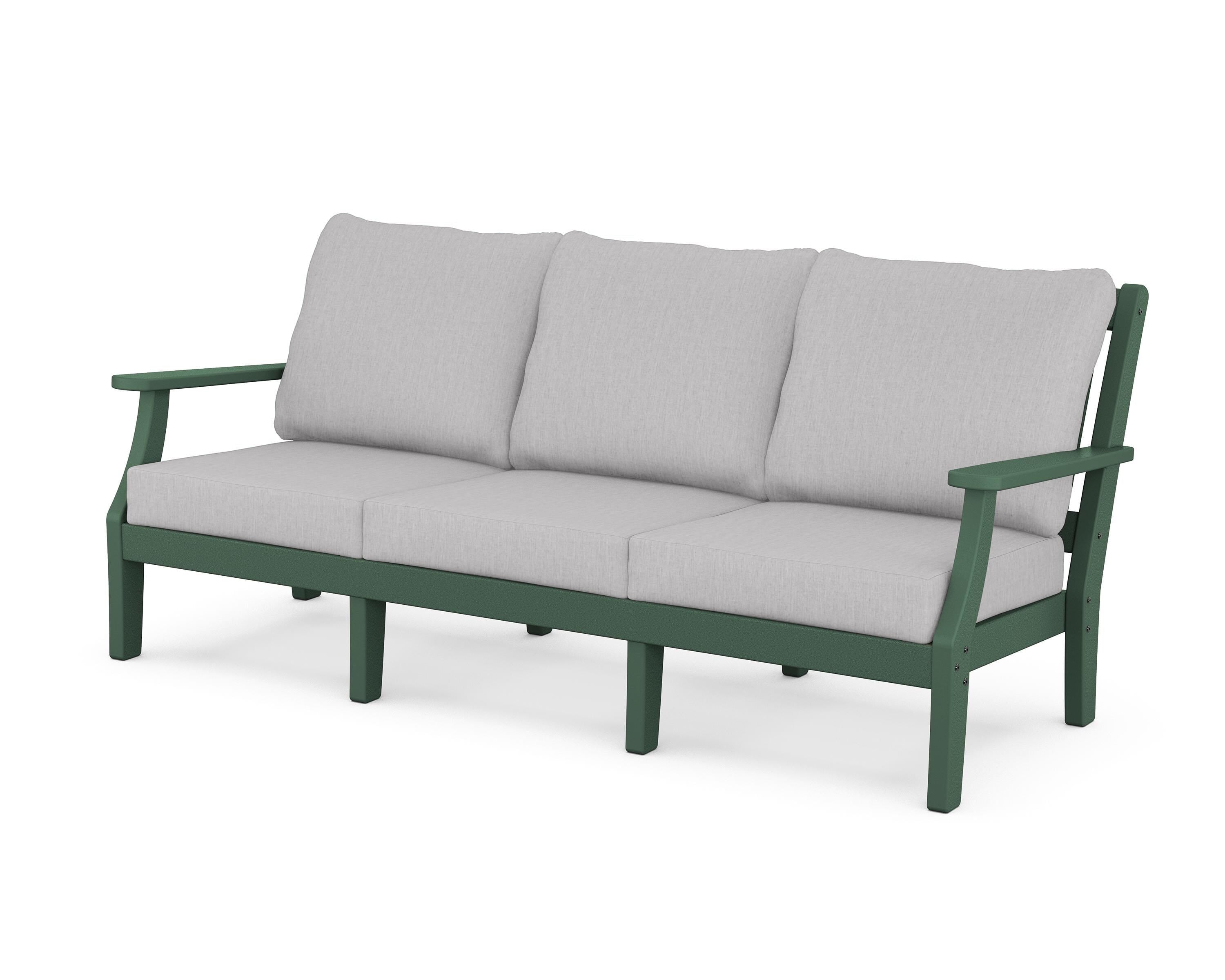 Martha Stewart by POLYWOOD® Chinoiserie Deep Seating Sofa in Green / Granite