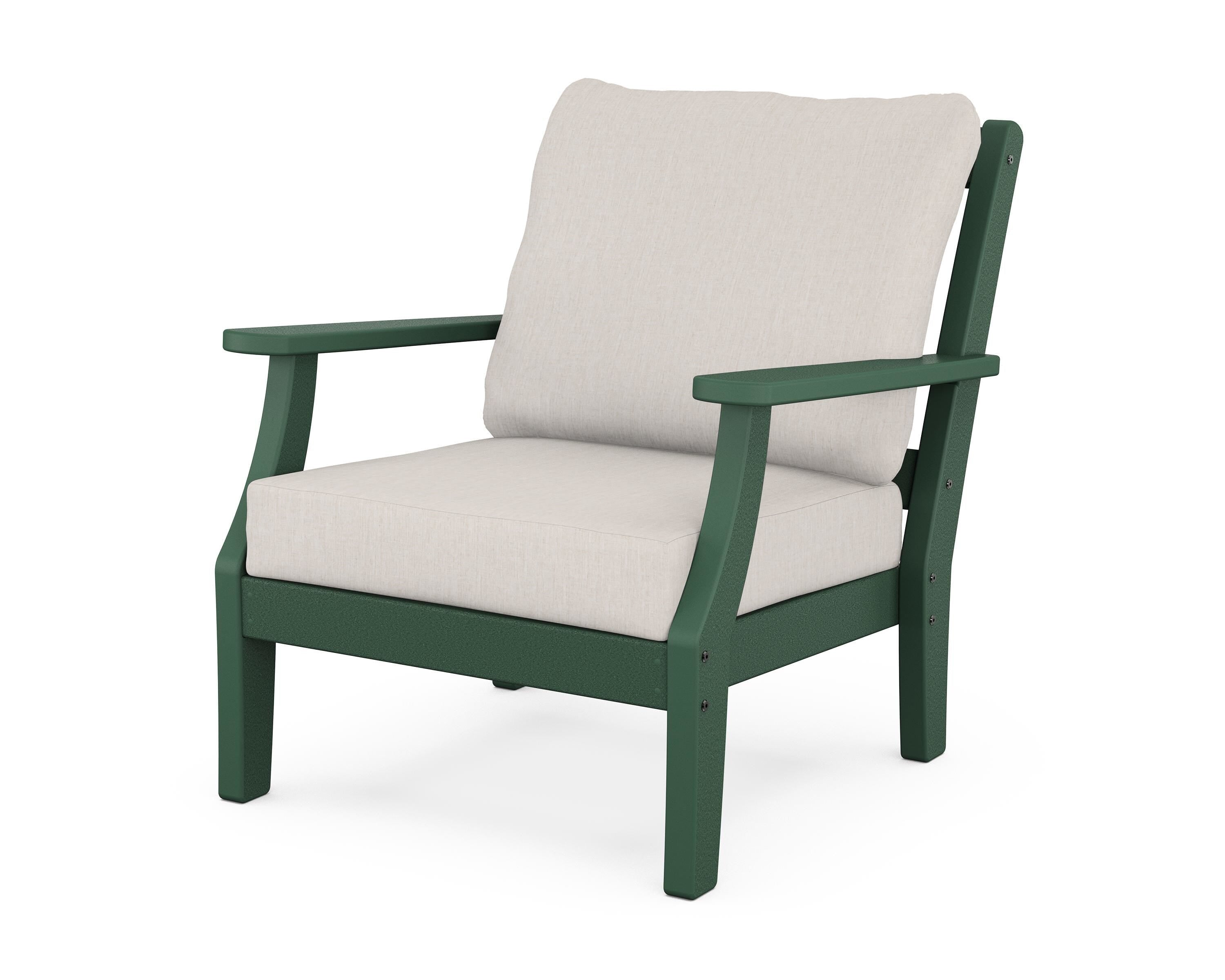 Martha Stewart by POLYWOOD® Chinoiserie Deep Seating Chair in Green / Cast Ash
