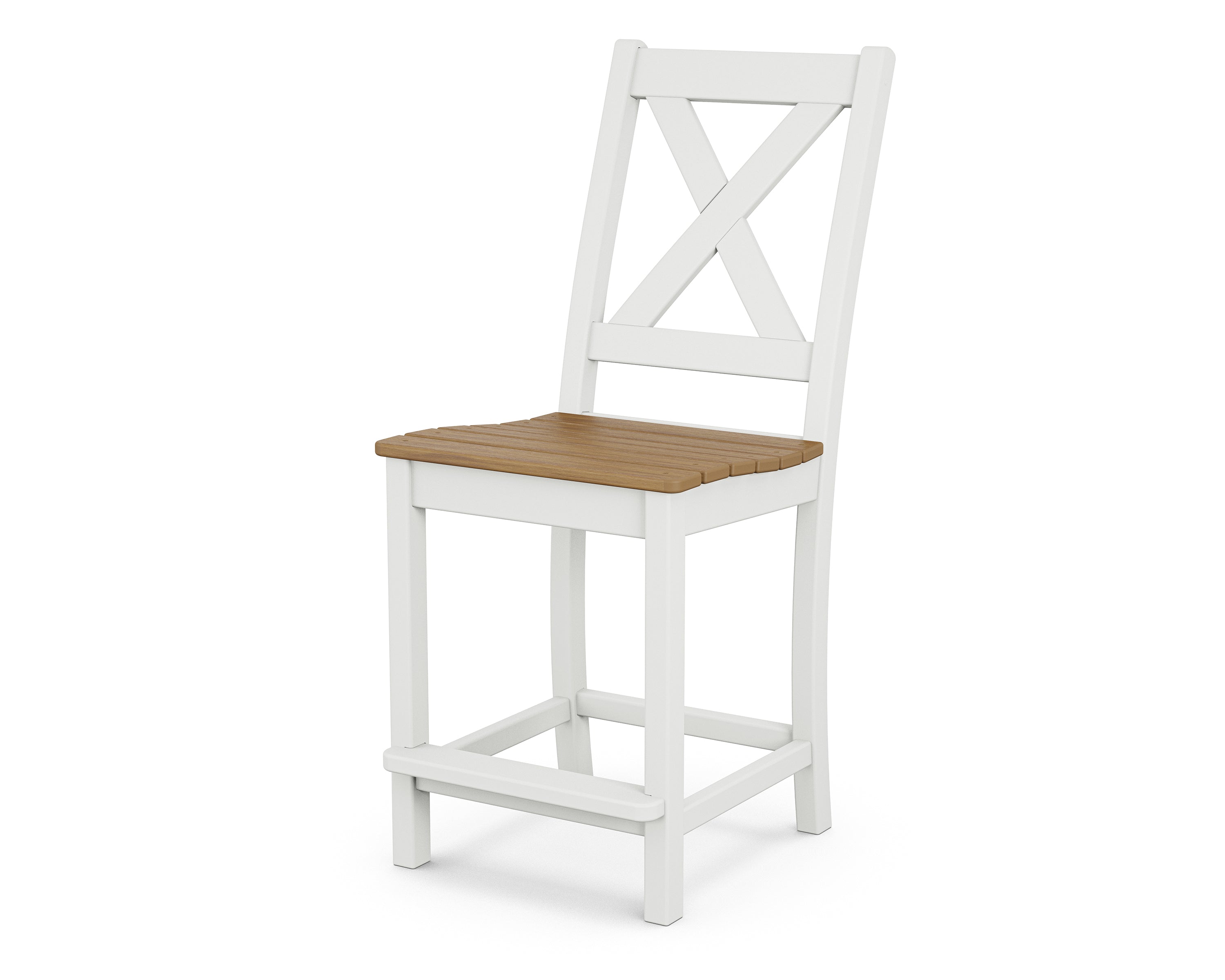 POLYWOOD® Braxton Counter Side Chair in White / Natural