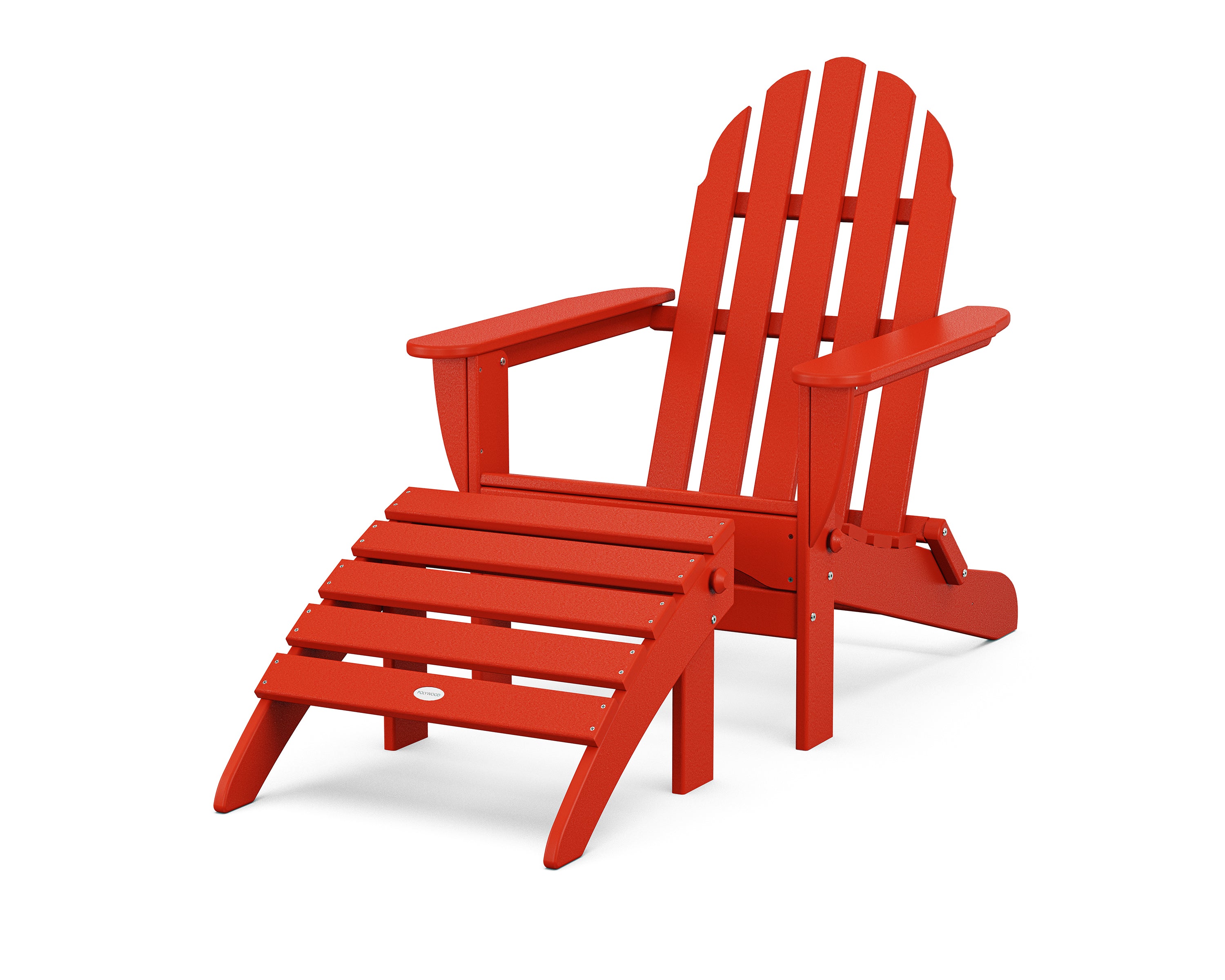 POLYWOOD® Classic Adirondack 2-Piece Set in Sunset Red