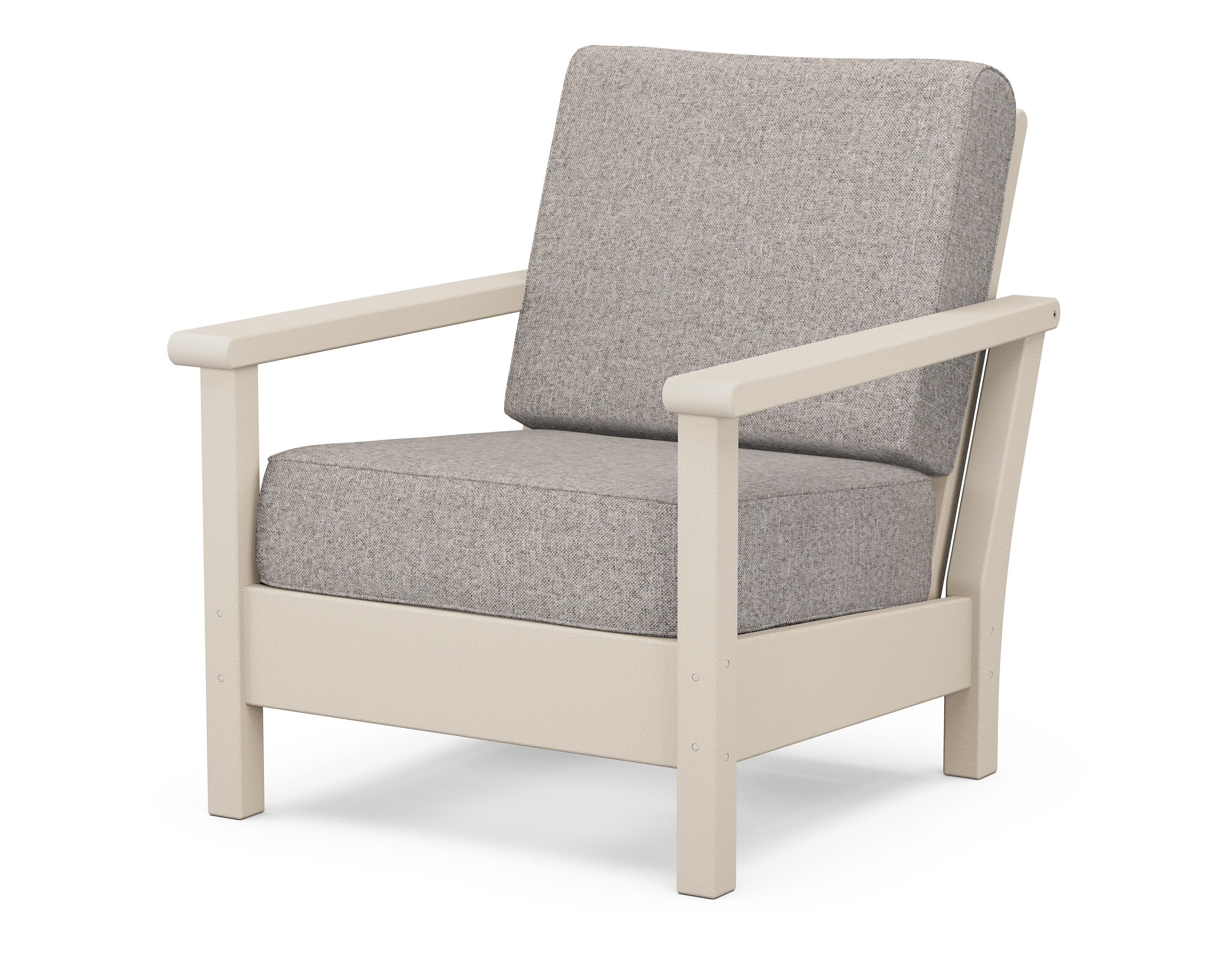POLYWOOD® Harbour Deep Seating Chair in Sand / Weathered Tweed