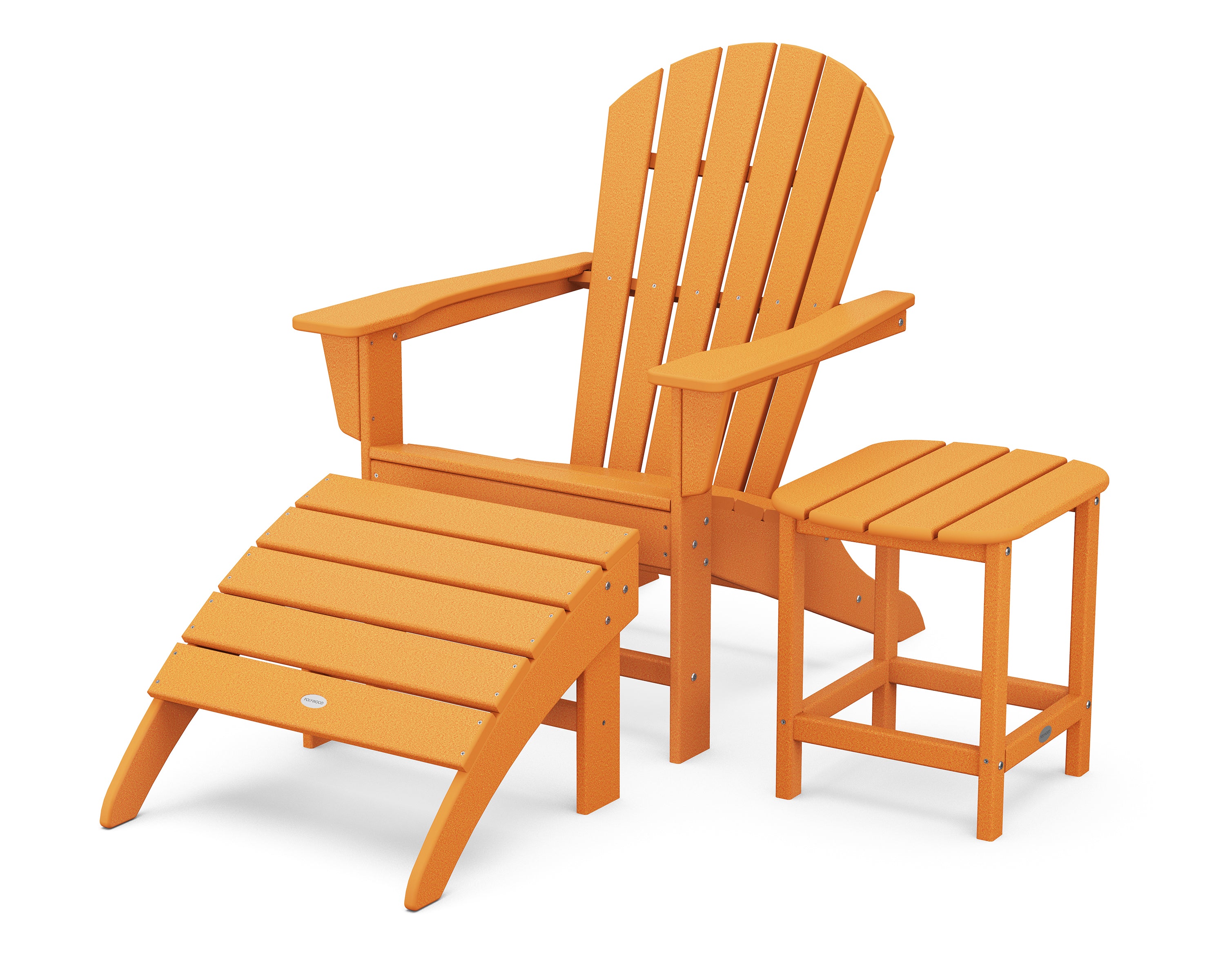 POLYWOOD® South Beach Adirondack 3-Piece Set in Tangerine