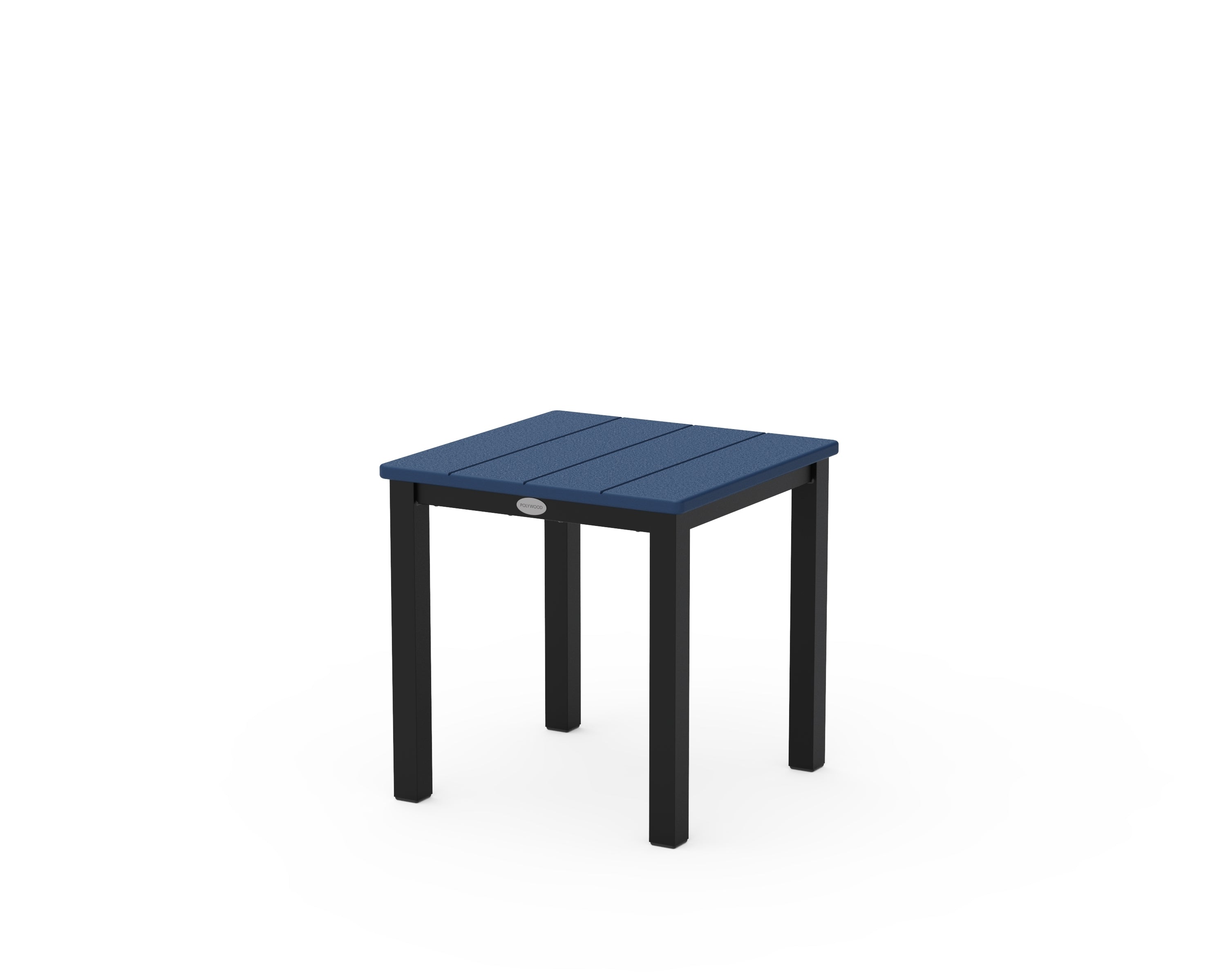 POLYWOOD® Main Street 18" Side Table in Black / Navy