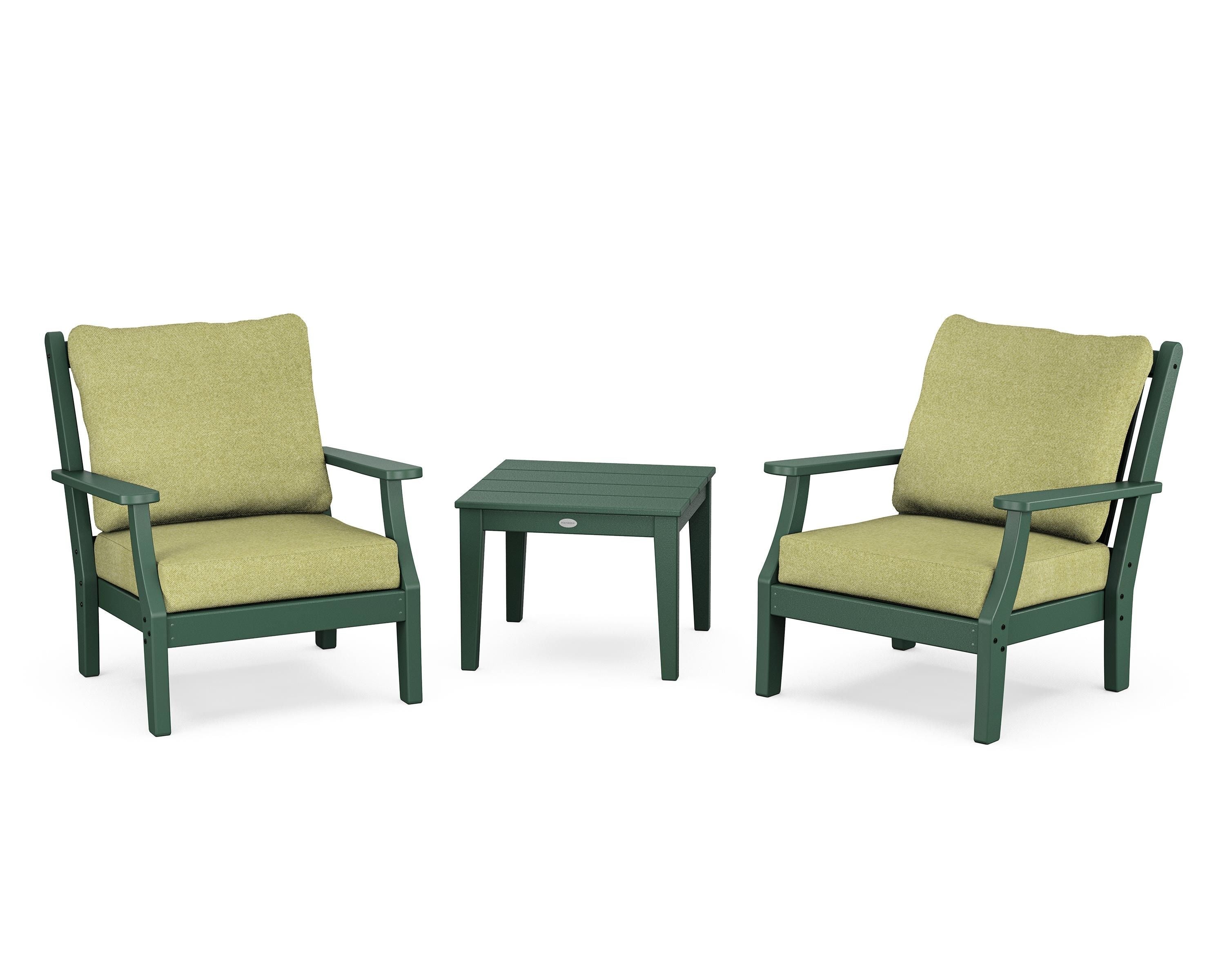 Country Living Wovendale 3-Piece Deep Seating Set in Green / Chartreuse Boucle
