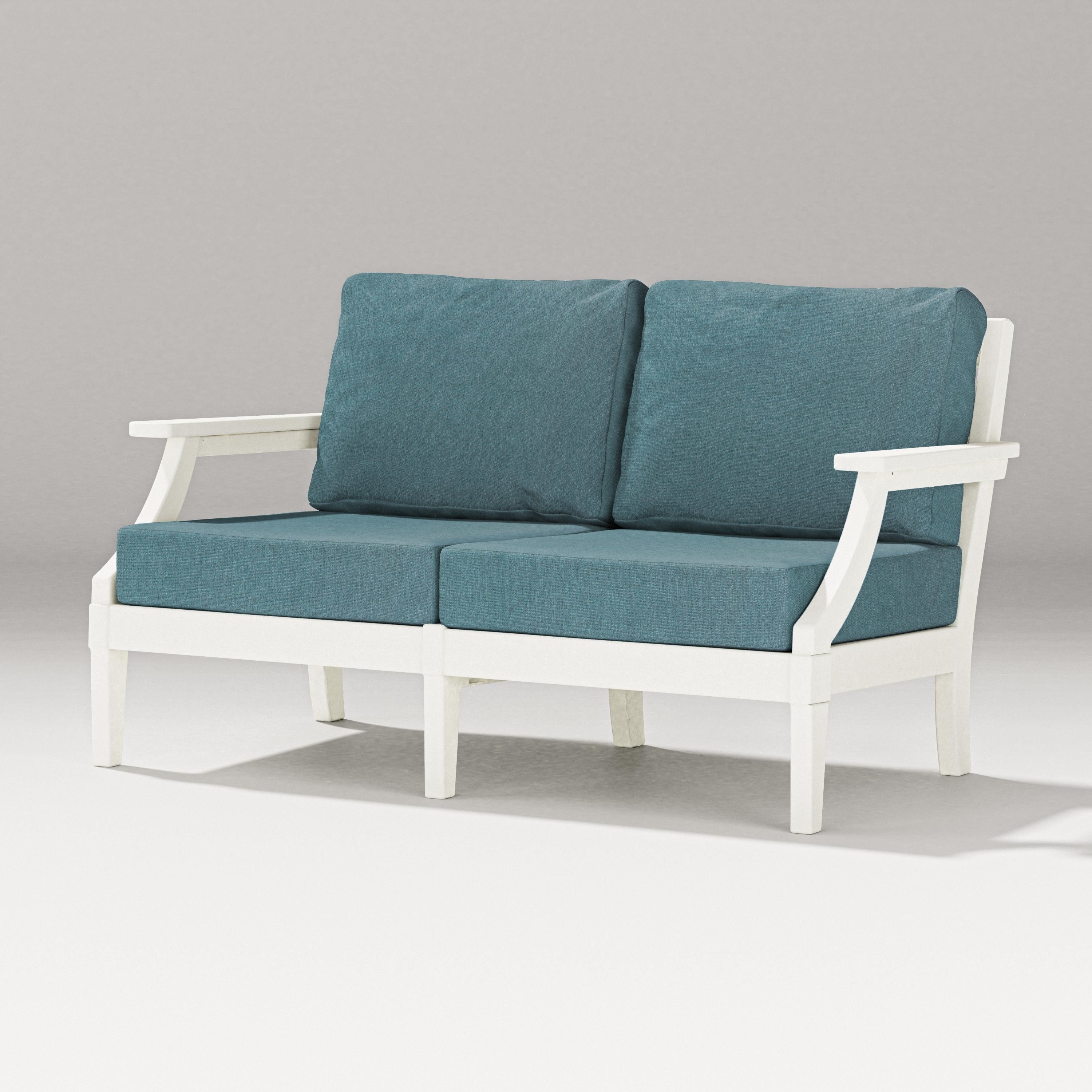 PW Designer Series Estate Loveseat in Vintage White / Ocean Teal