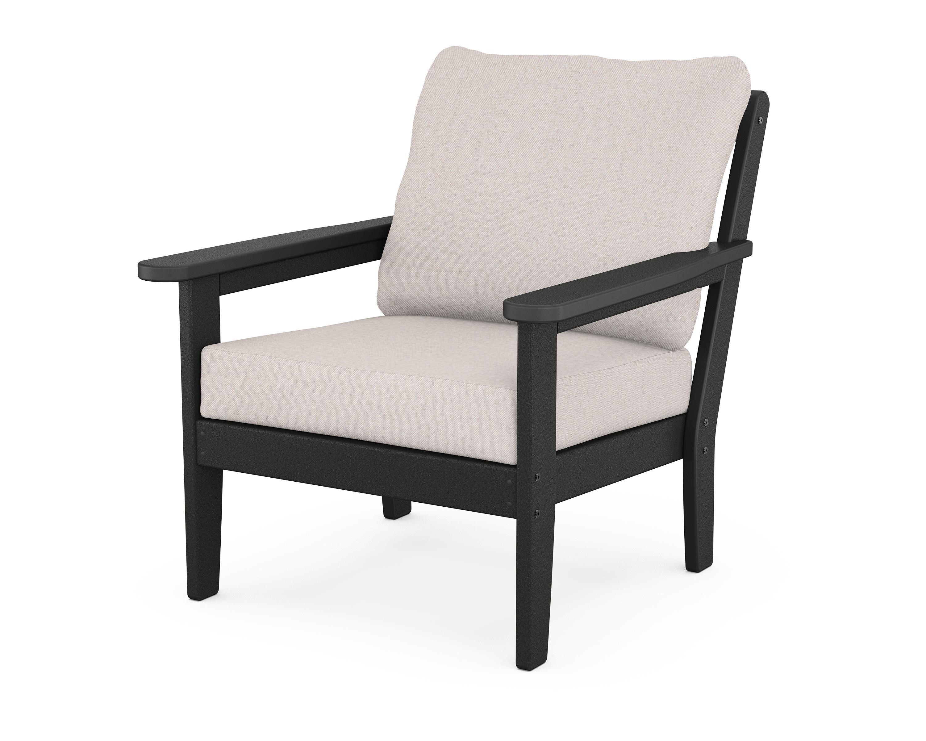 Country Living Cottage Deep Seating Chair in Black / Dune Burlap