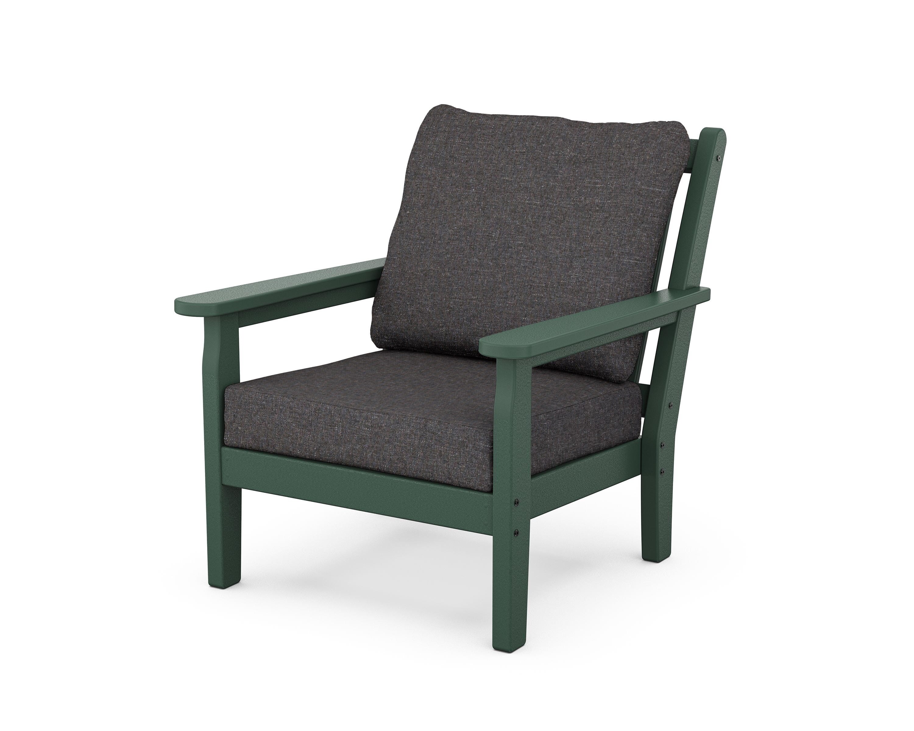 POLYWOOD® Chippendale Deep Seating Chair in Green / Ash Charcoal
