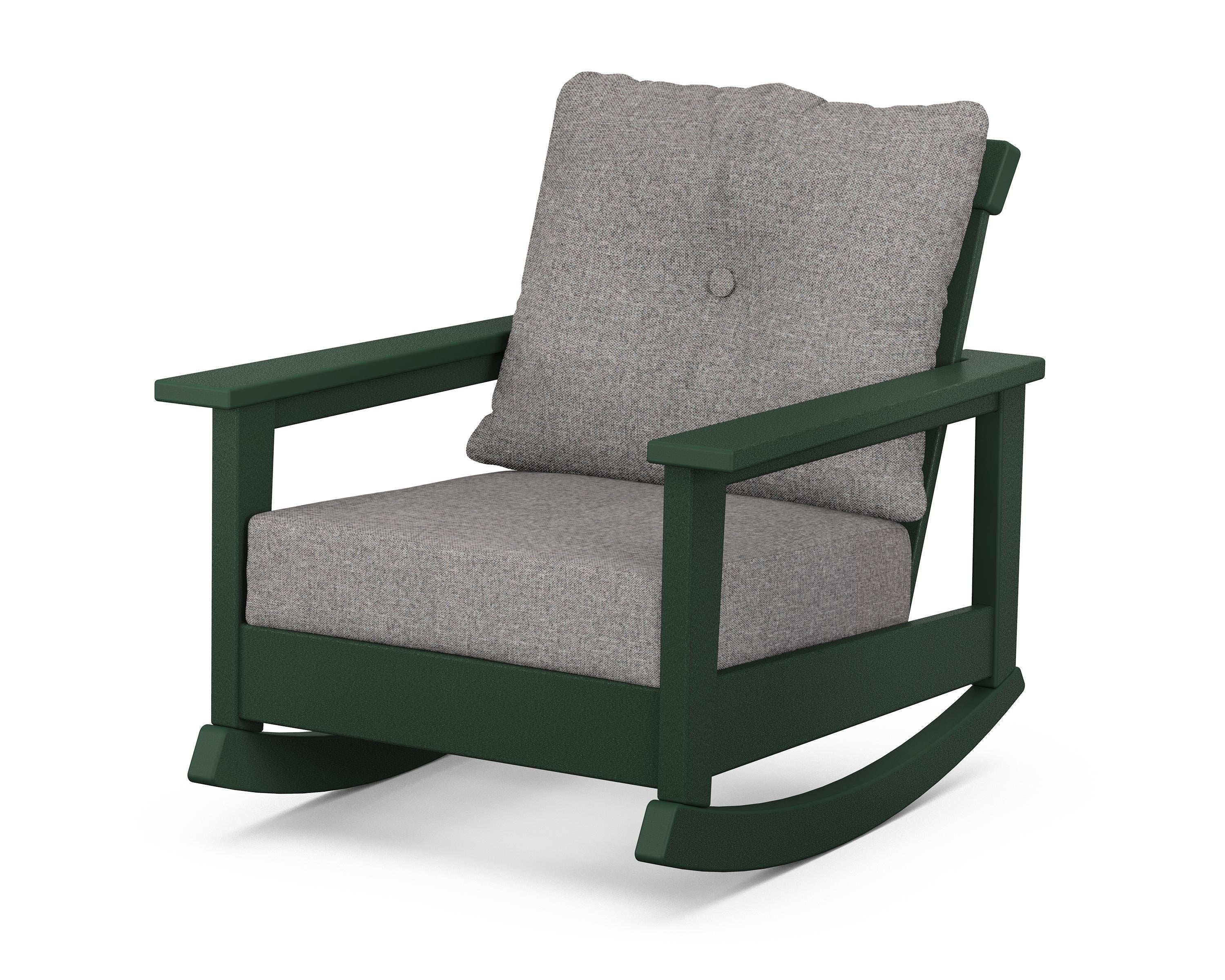POLYWOOD® Prescott Deep Seating Rocking Chair in Green / Grey Mist