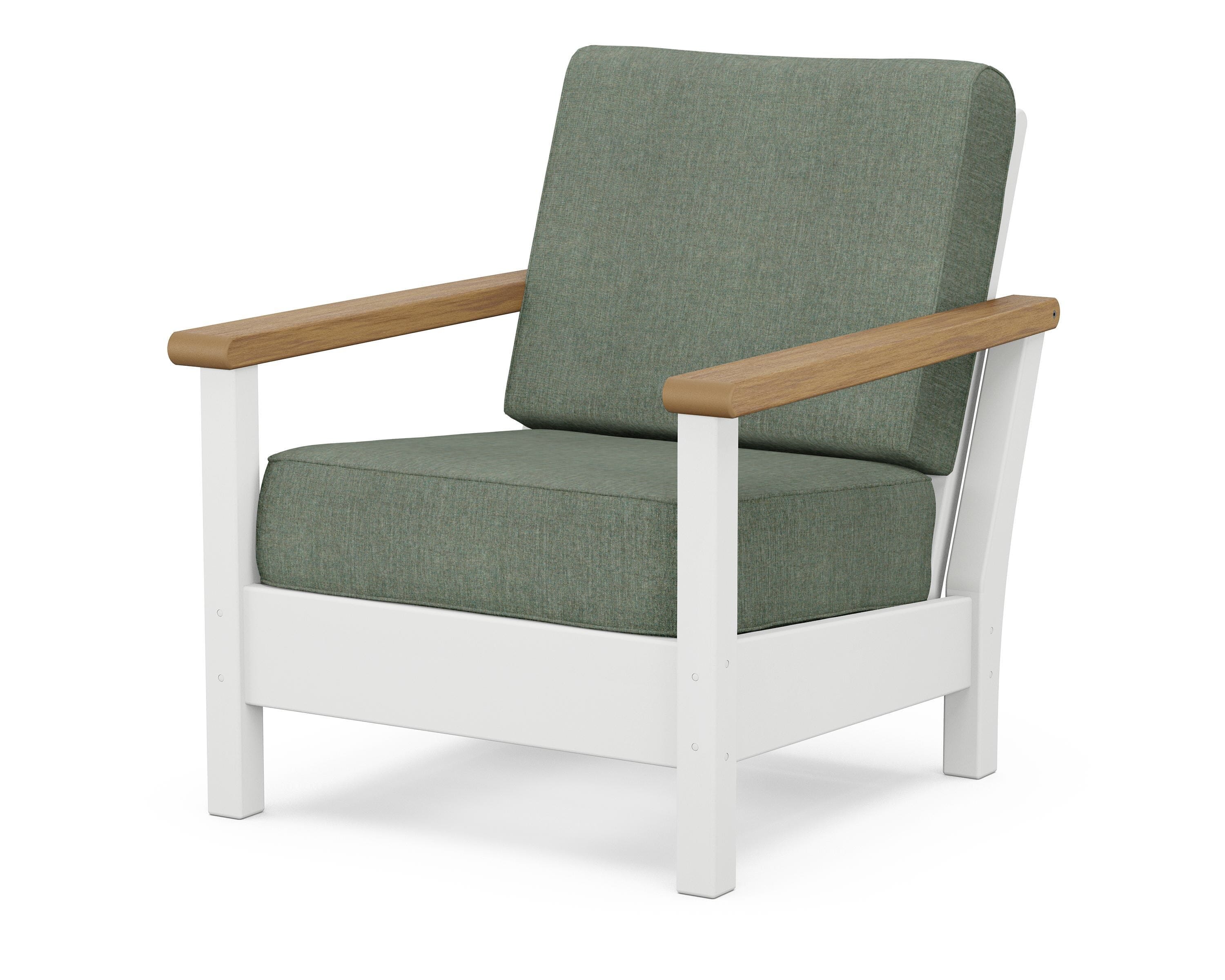 POLYWOOD® Harbour Deep Seating Chair in White / Natural / Cast Sage