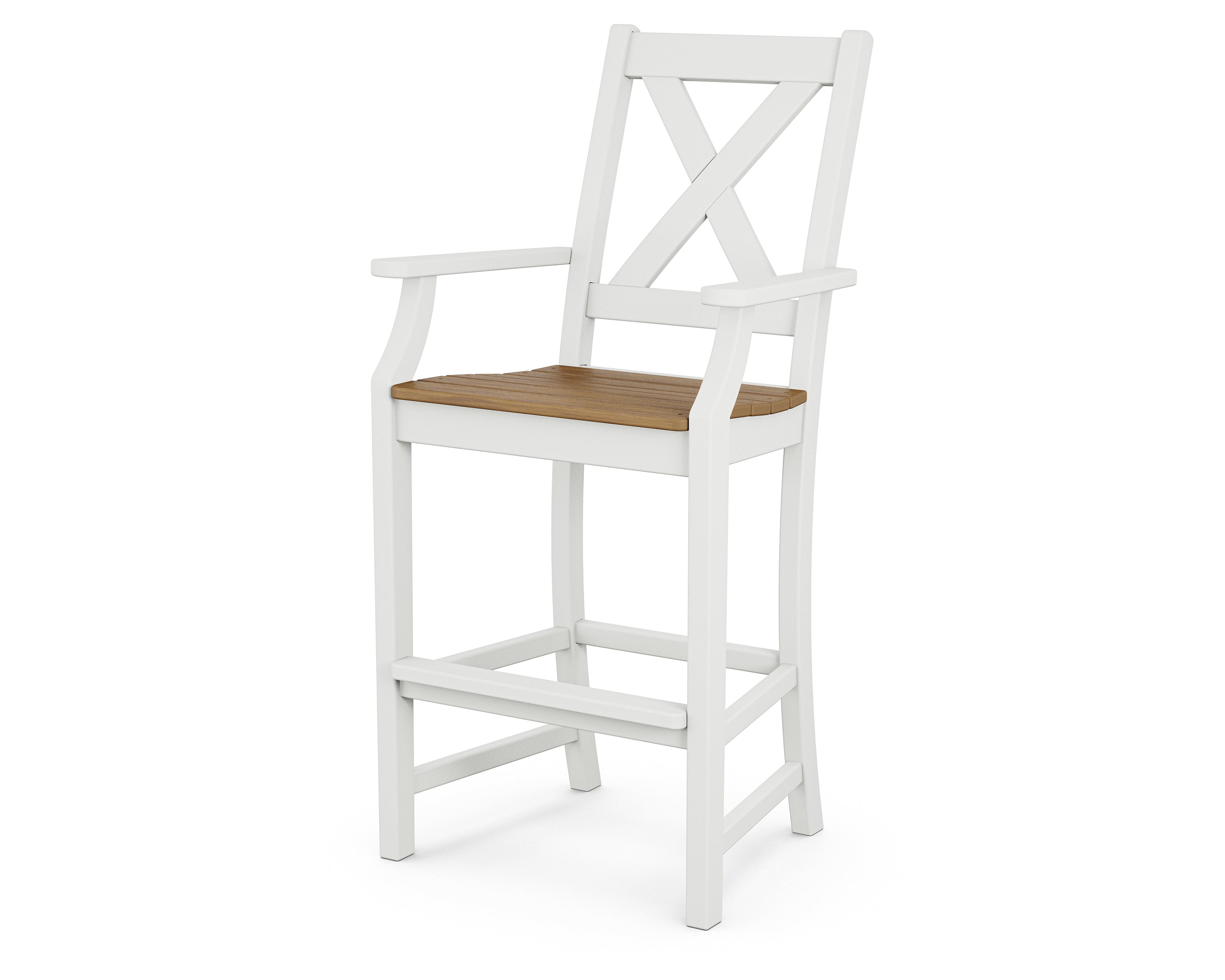 POLYWOOD® Braxton Bar Arm Chair in White / Natural