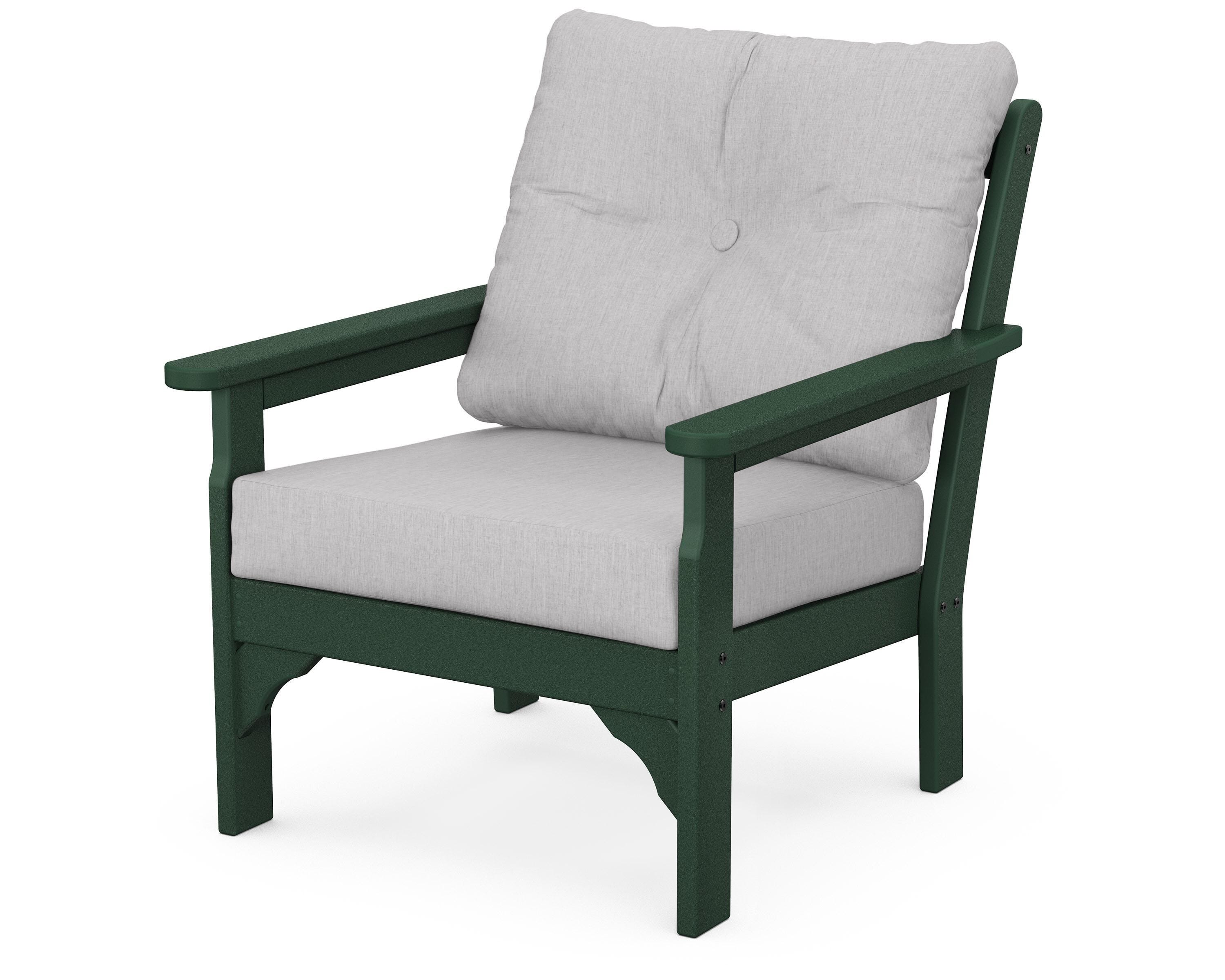 POLYWOOD® Vineyard Deep Seating Chair in Green / Granite