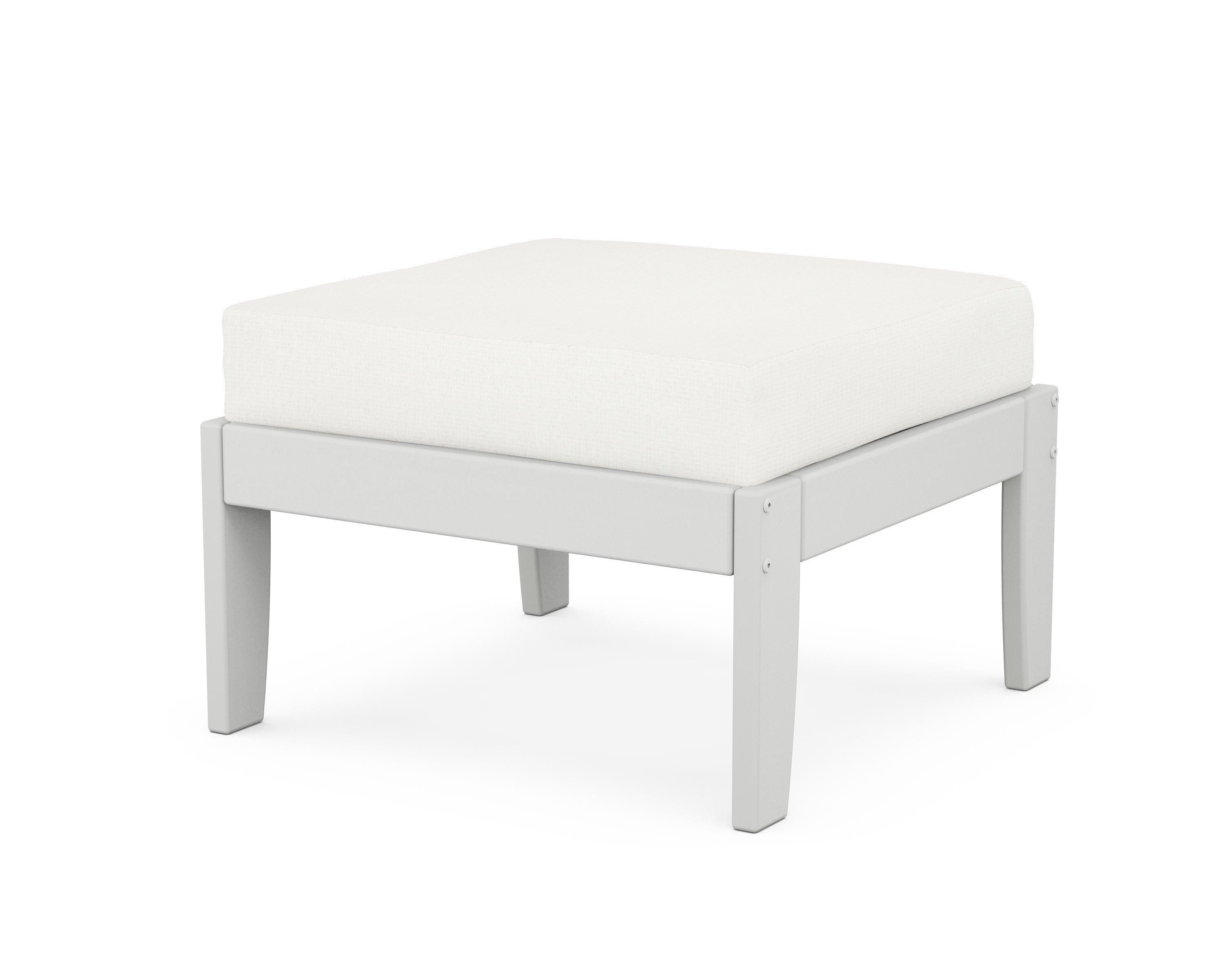 Unbranded Modular Ottoman - Classic in White / Natural Linen