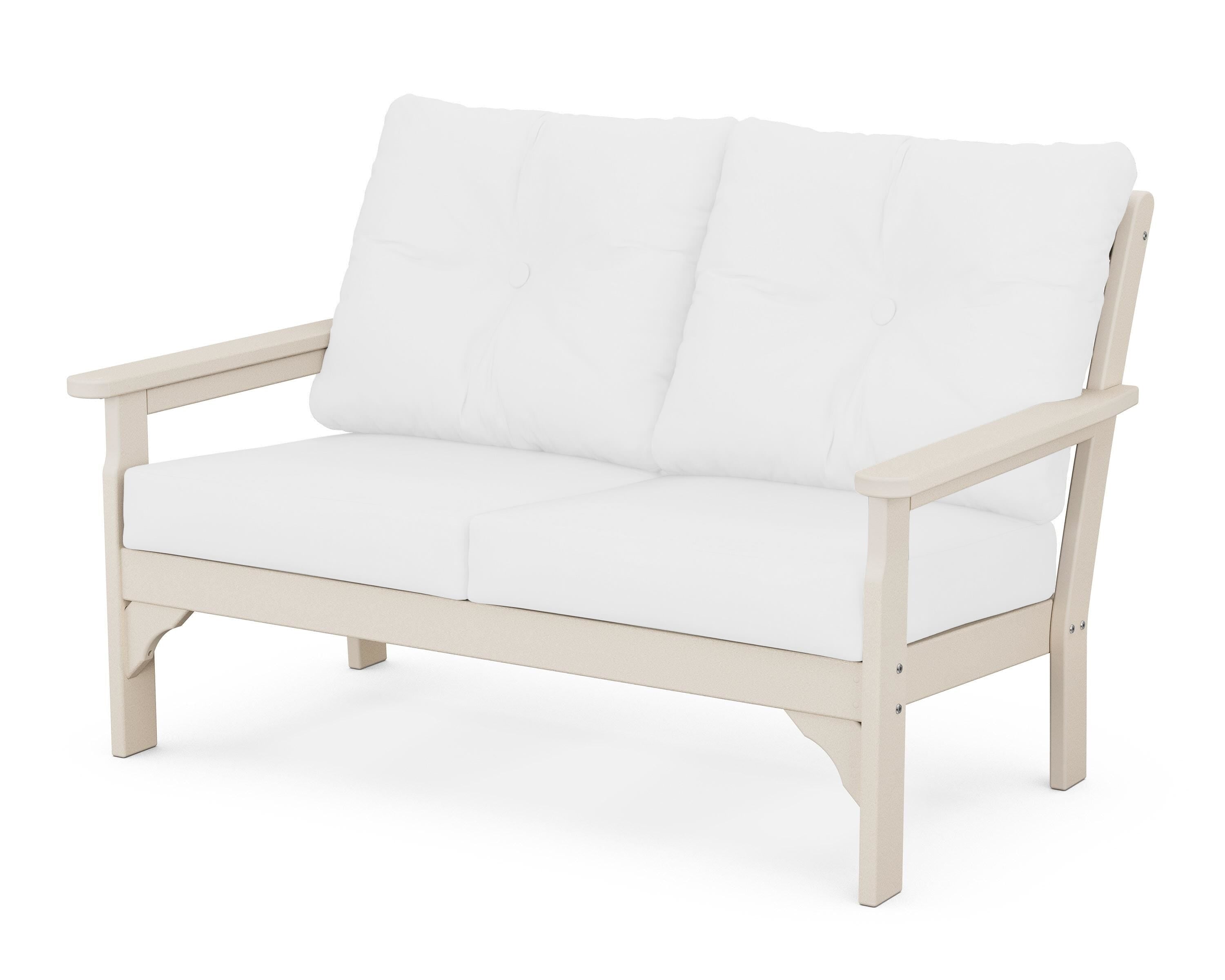 POLYWOOD® Vineyard Deep Seating Loveseat in Sand / Natural