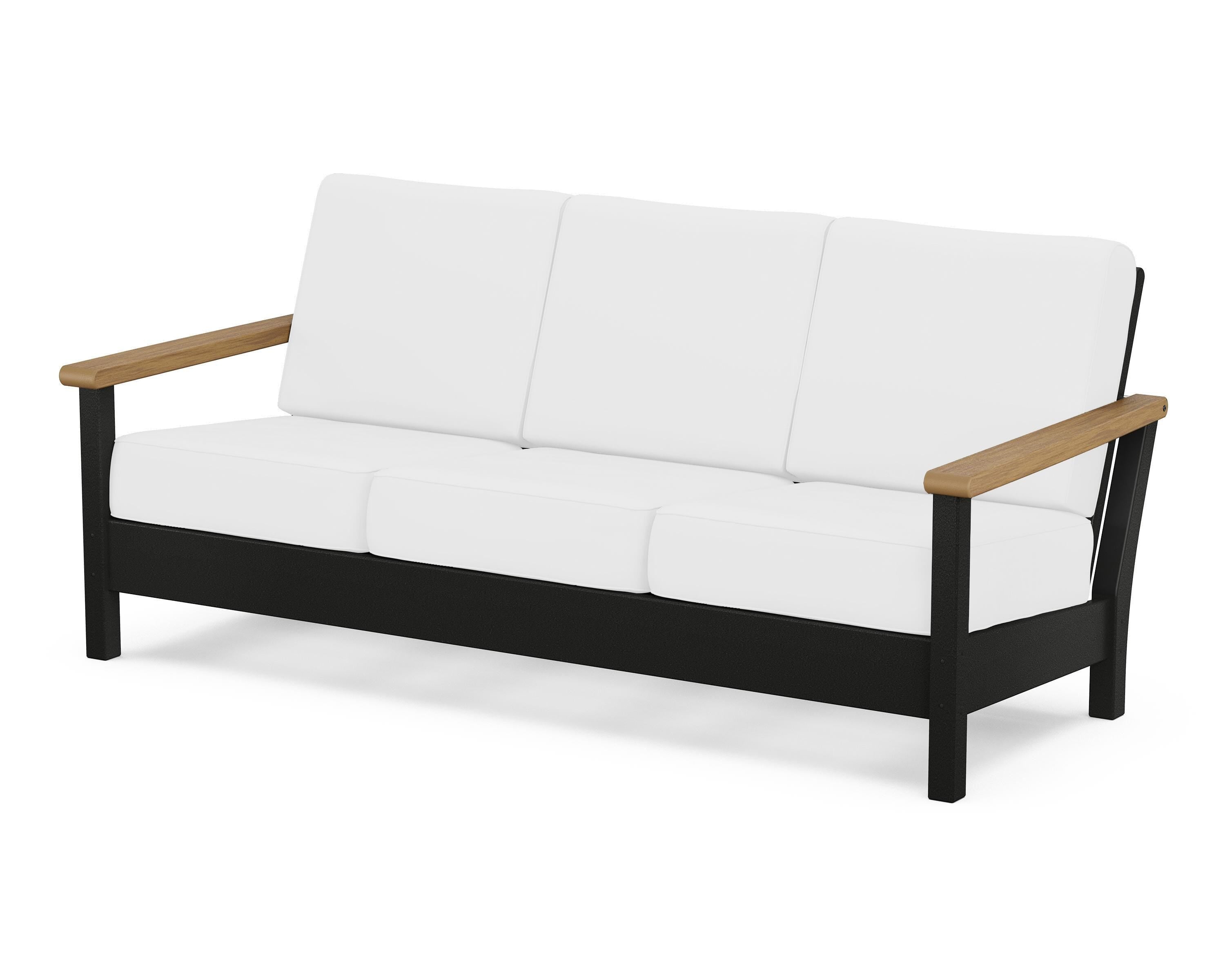 POLYWOOD® Harbour Deep Seating Sofa in Black / Natural / Natural