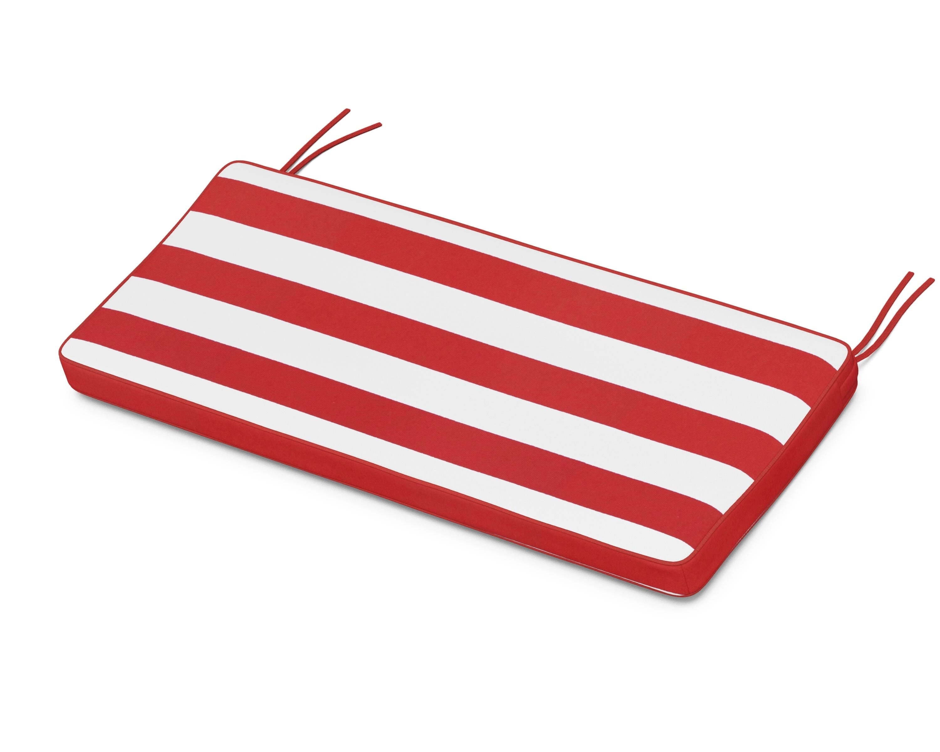 Martha Stewart by POLYWOOD® Chinoiserie Bench Seat Cushion in Cabana Stripe Crimson