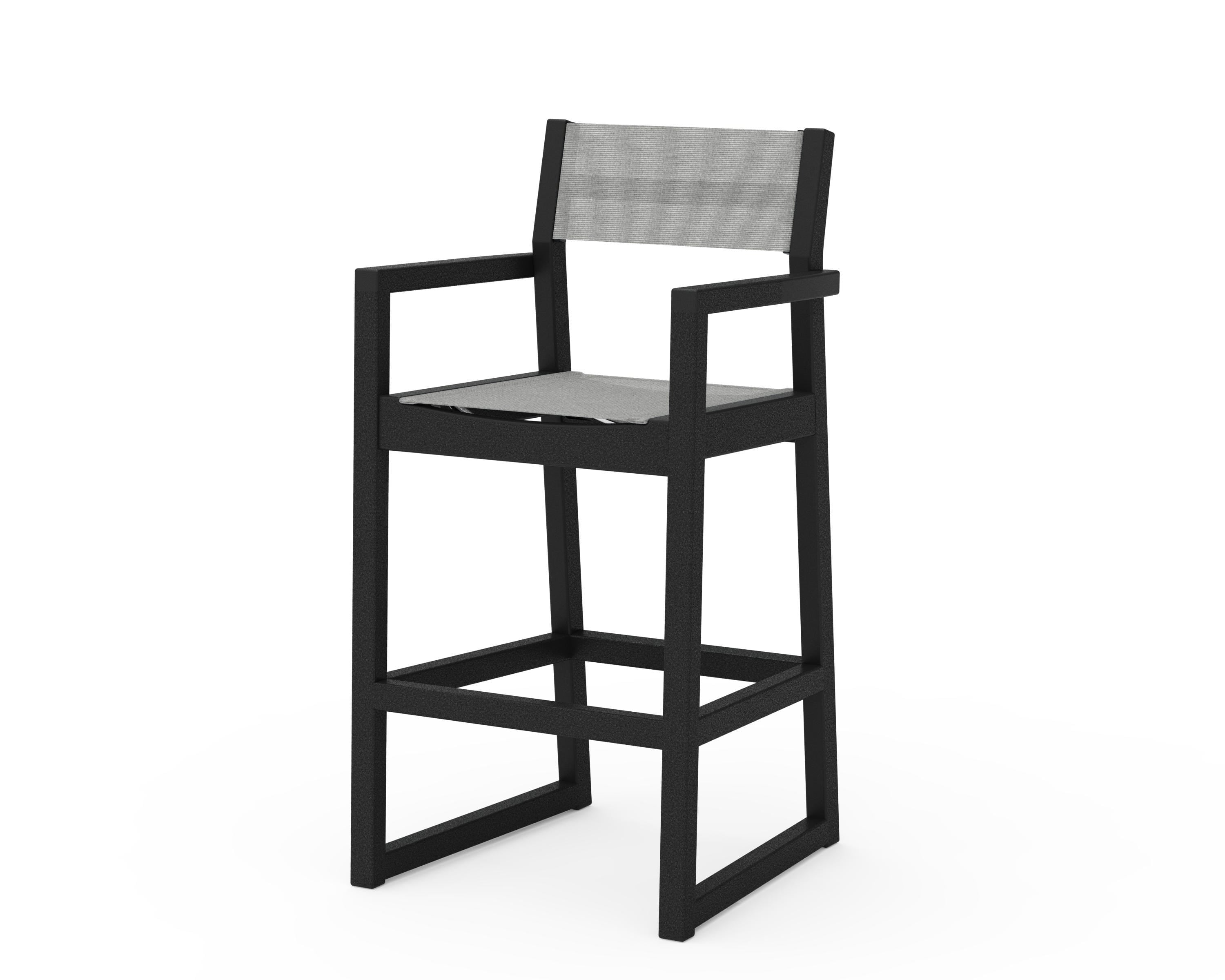 POLYWOOD® EDGE Sling Bar Arm Chair in Black / Metallic Sling