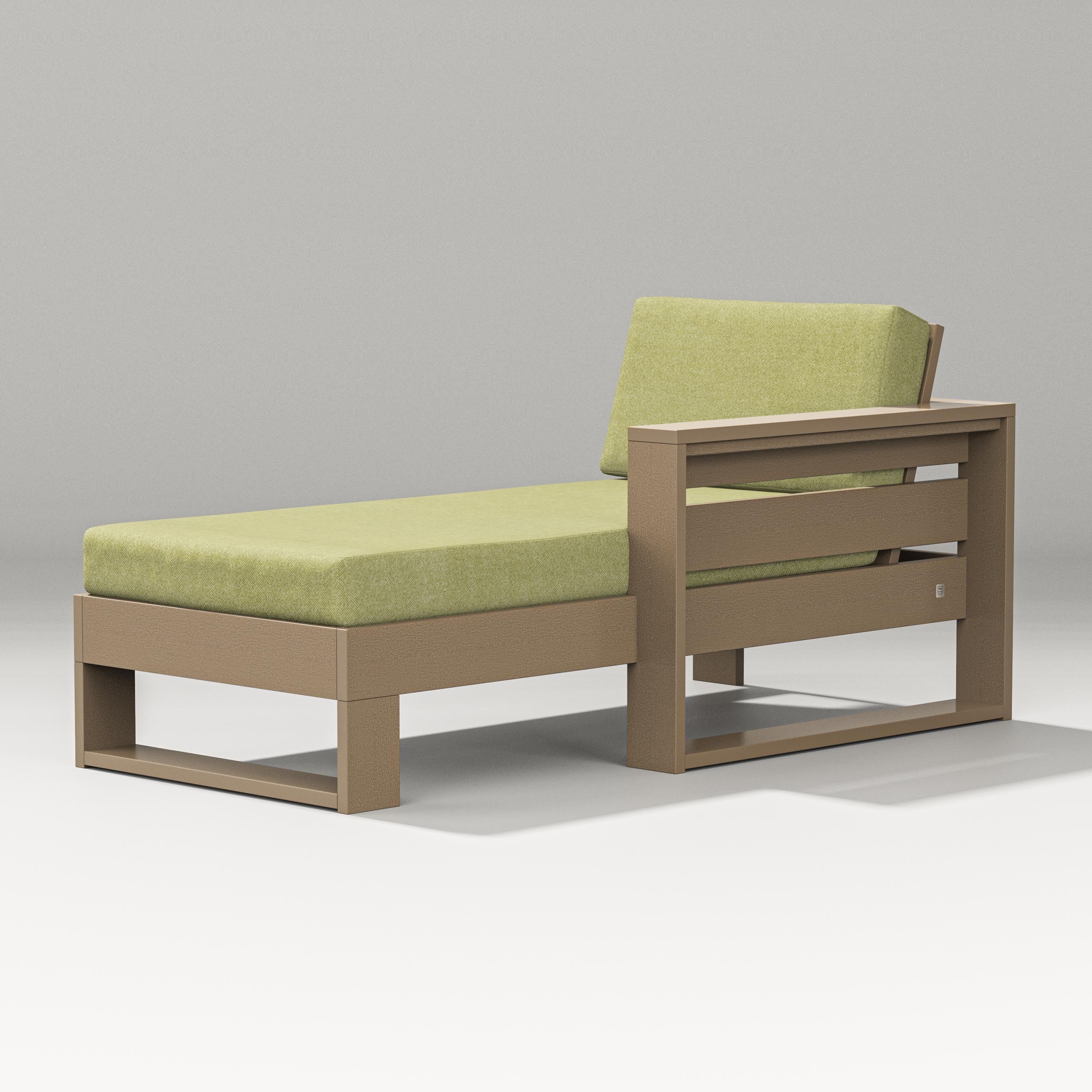 PW Designer Series Latitude Modular Right Arm Chaise in Vintage Sahara / Chartreuse Boucle