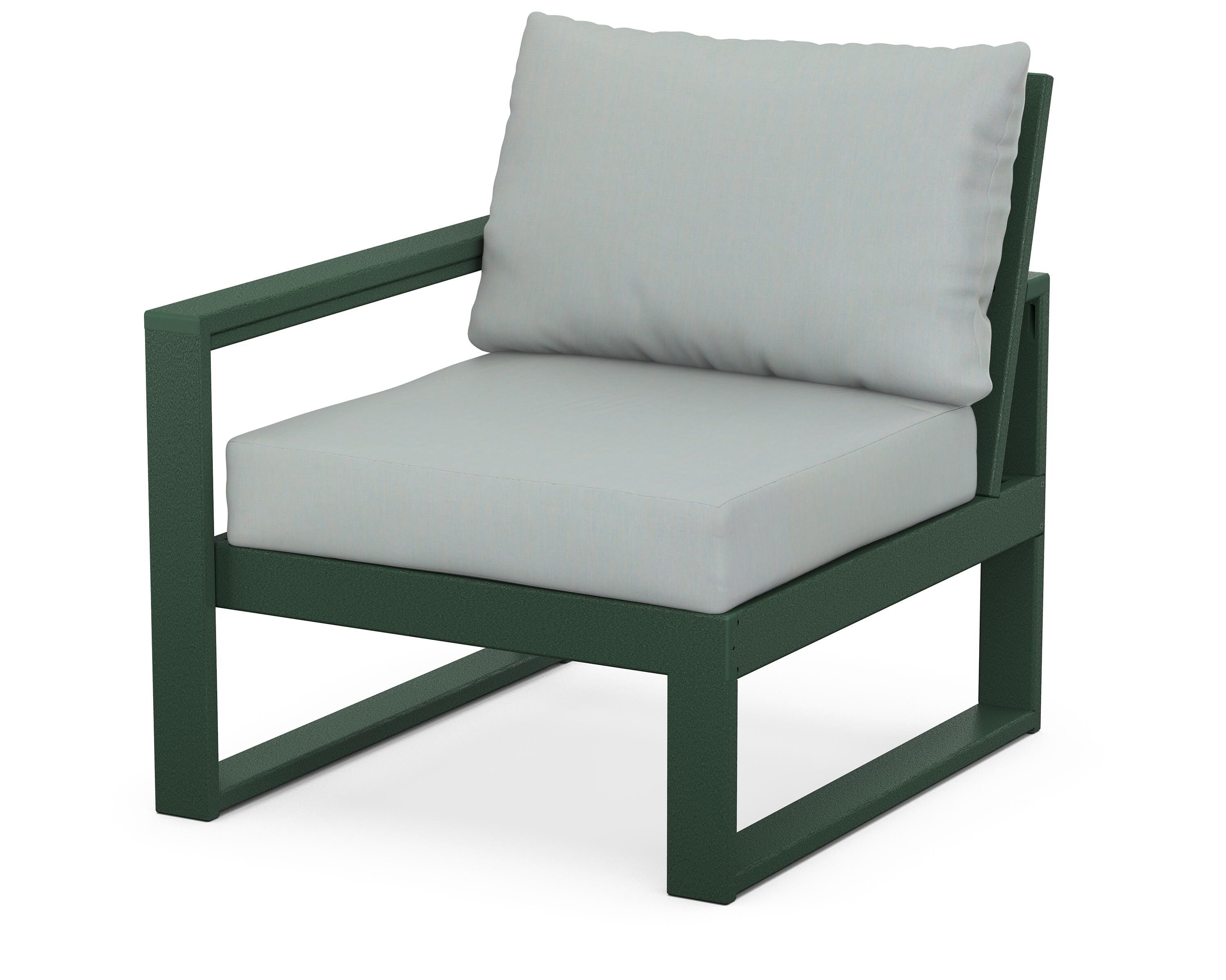 POLYWOOD® EDGE Modular Left Arm Chair in Green / Spa
