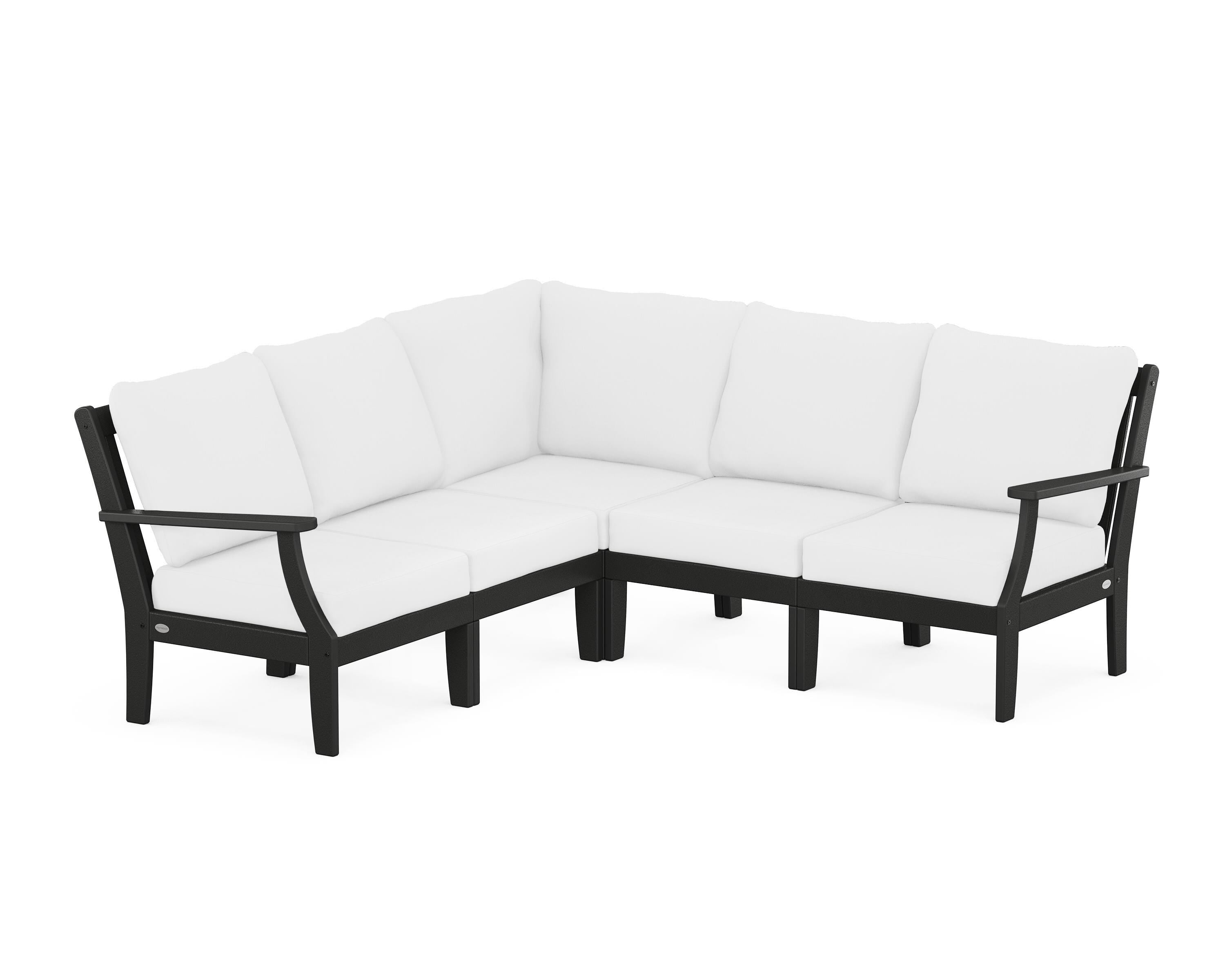 POLYWOOD® Braxton Modular 5-Piece Deep Seating Set in Black / Natural
