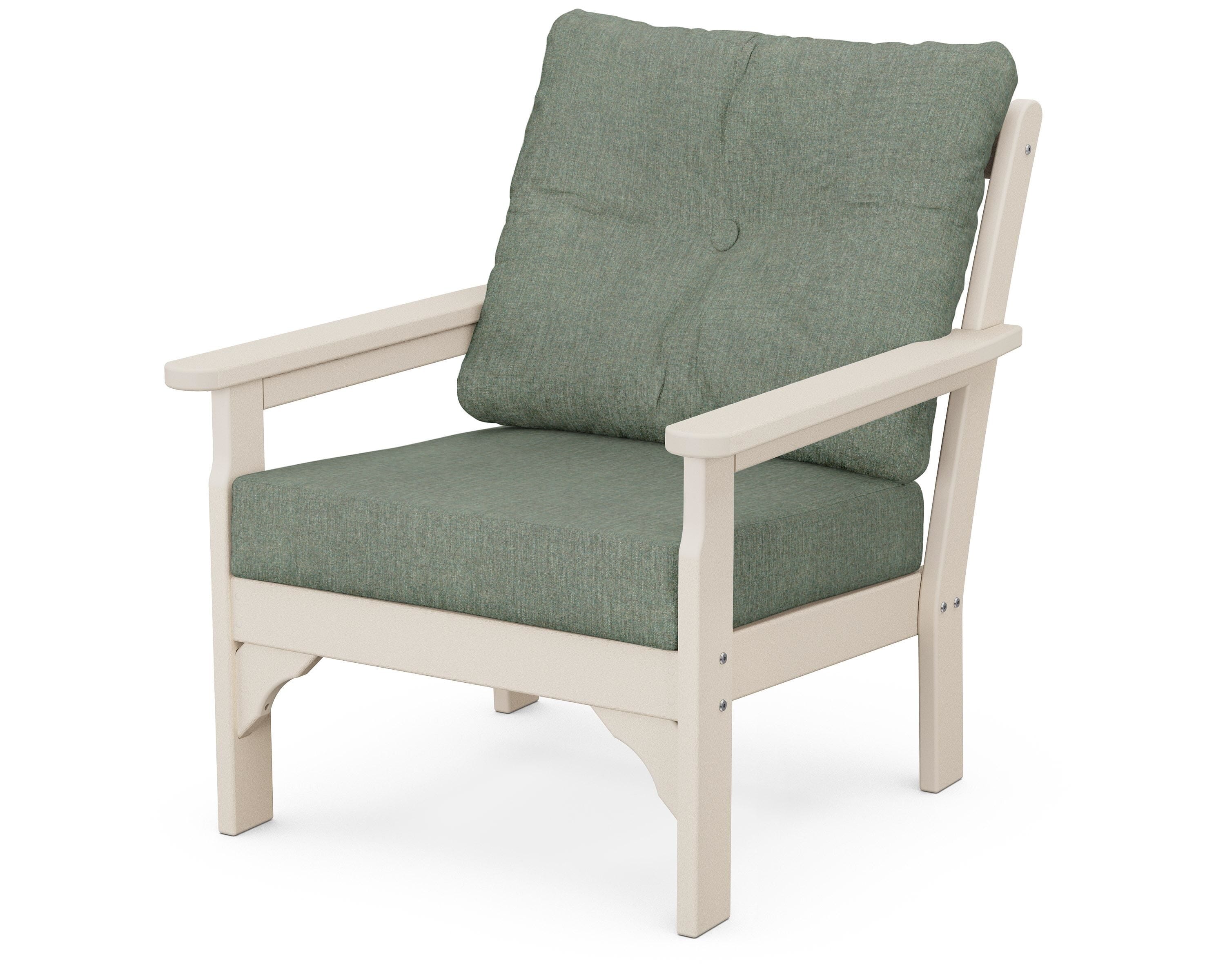 POLYWOOD® Vineyard Deep Seating Chair in Sand / Cast Sage