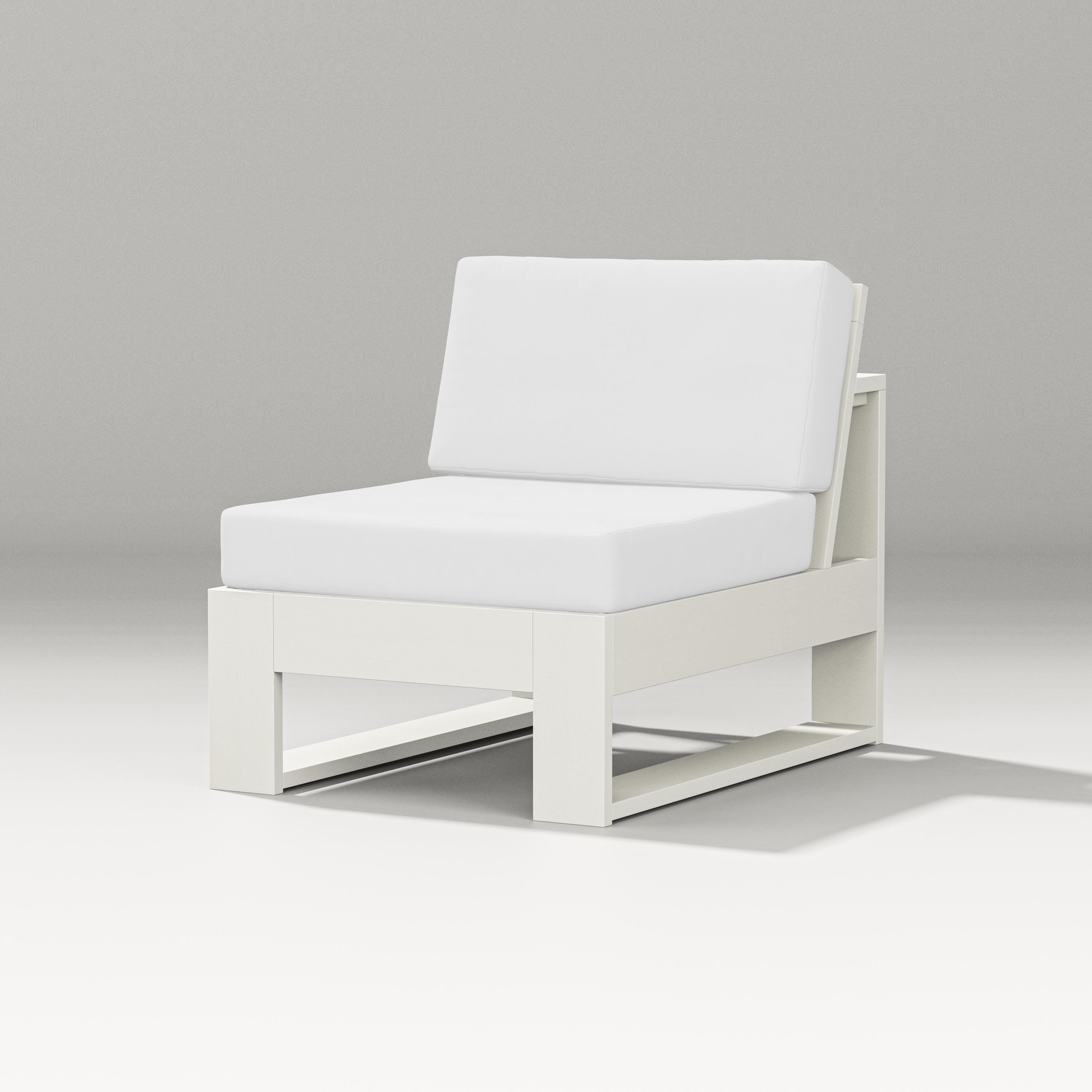 PW Designer Series Latitude Modular Armless Chair in Vintage White / Natural