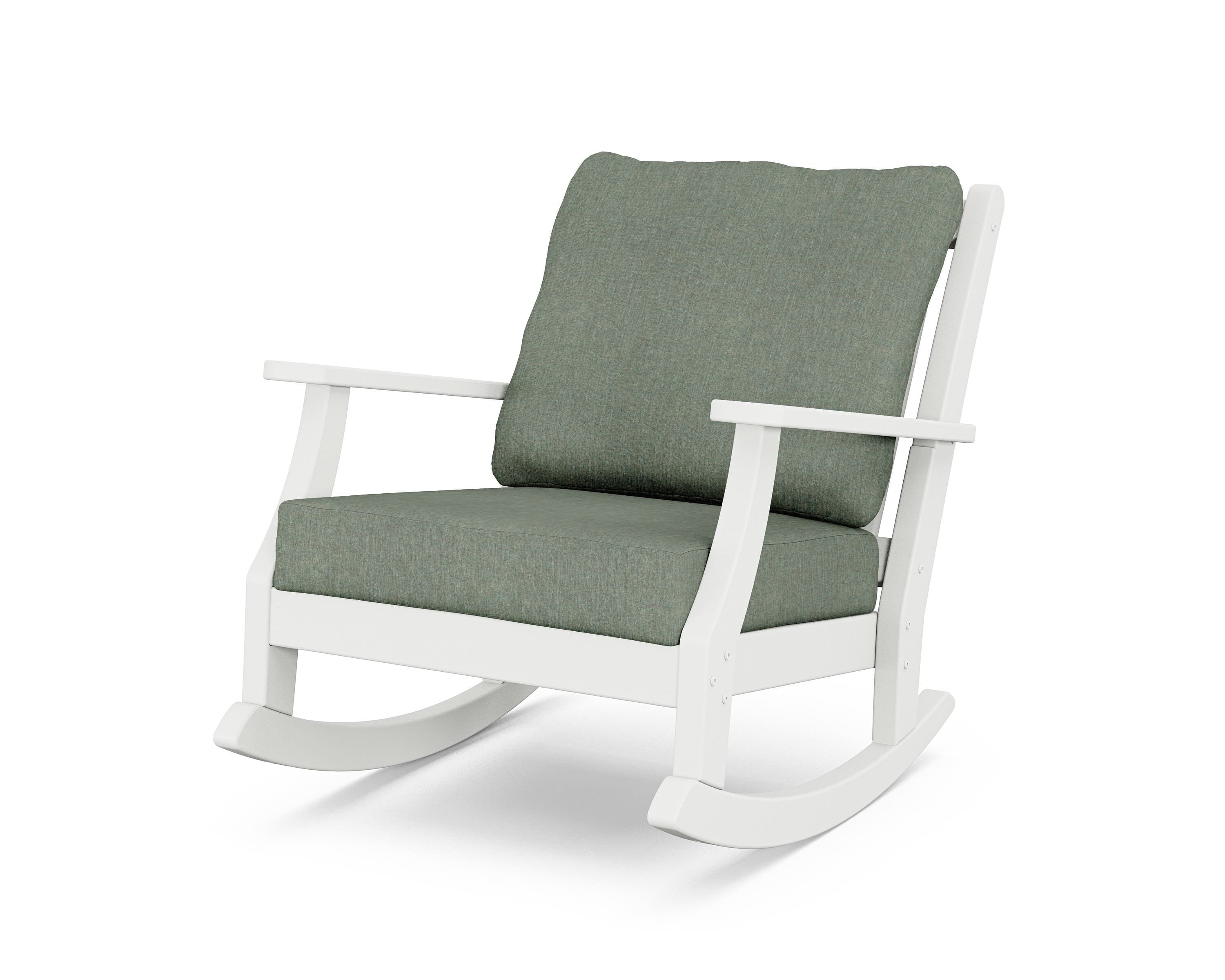 Country Living Wovendale Deep Seating Rocking Chair in White / Cast Sage