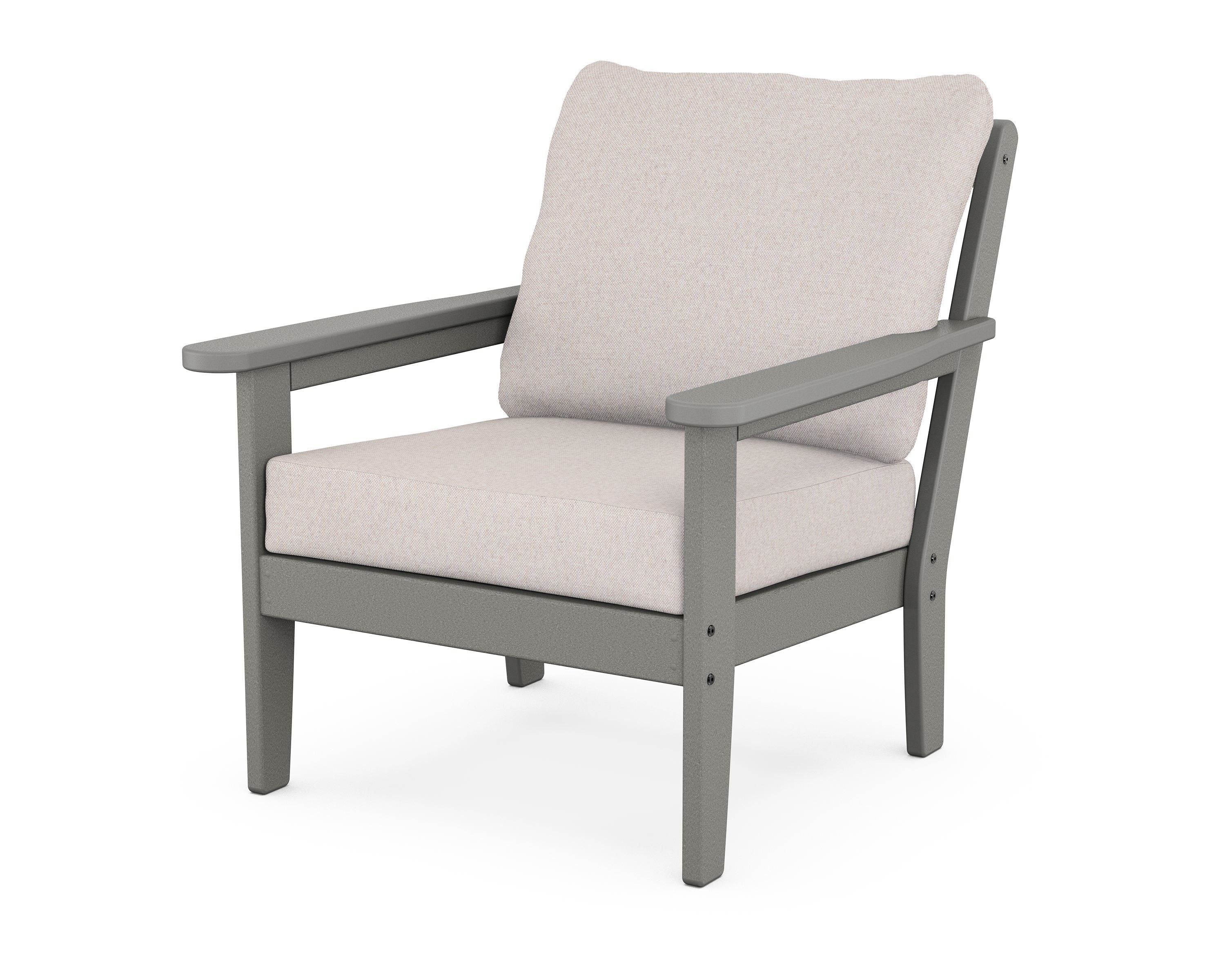 Country Living Cottage Deep Seating Chair in Slate Grey / Dune Burlap