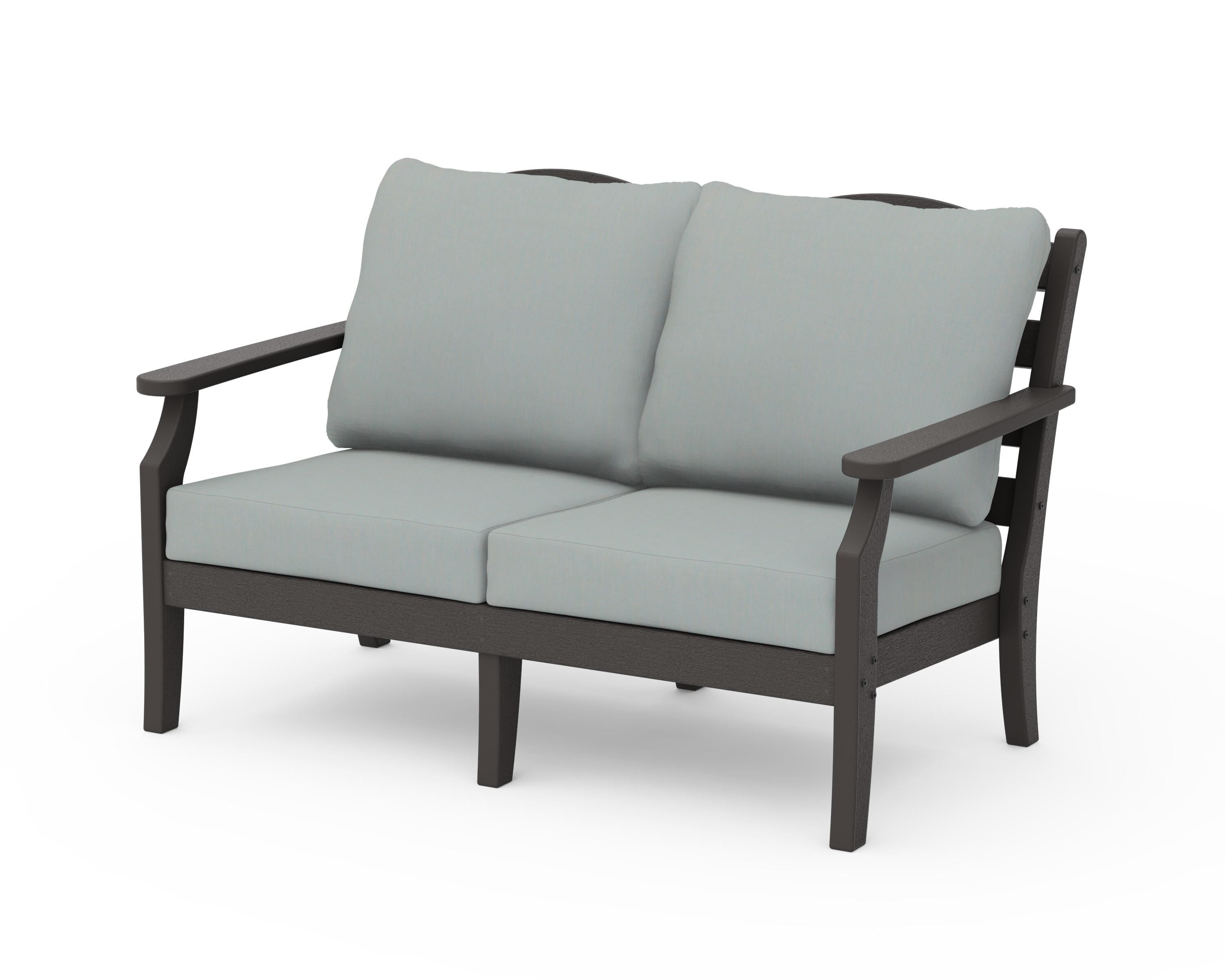 Draper James™ by POLYWOOD® Savannah Deep Seating Loveseat in Vintage Coffee / Spa