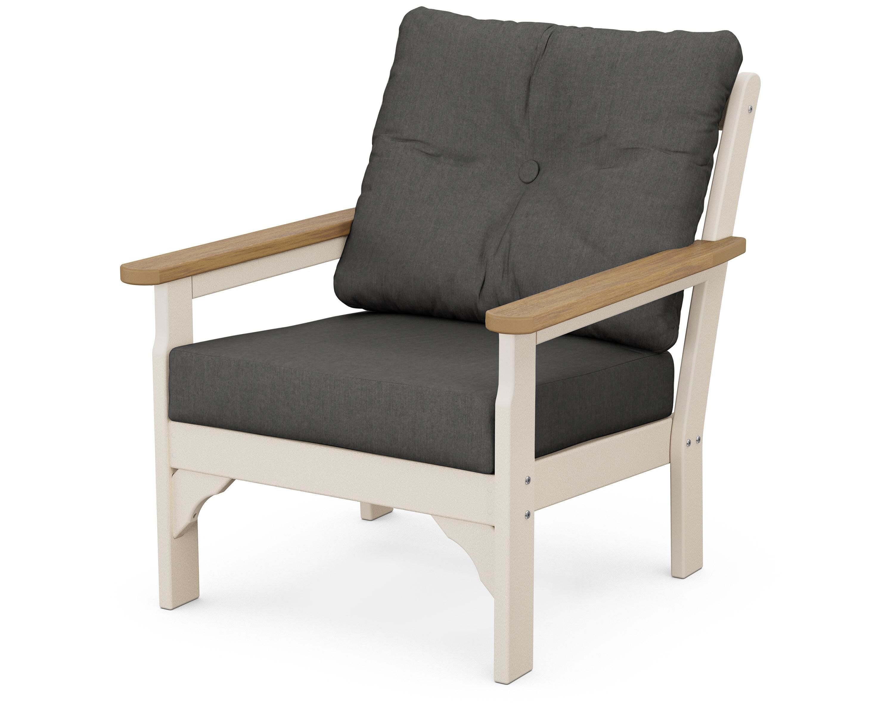 POLYWOOD® Vineyard Deep Seating Chair in Sand / Natural / Spectrum Carbon