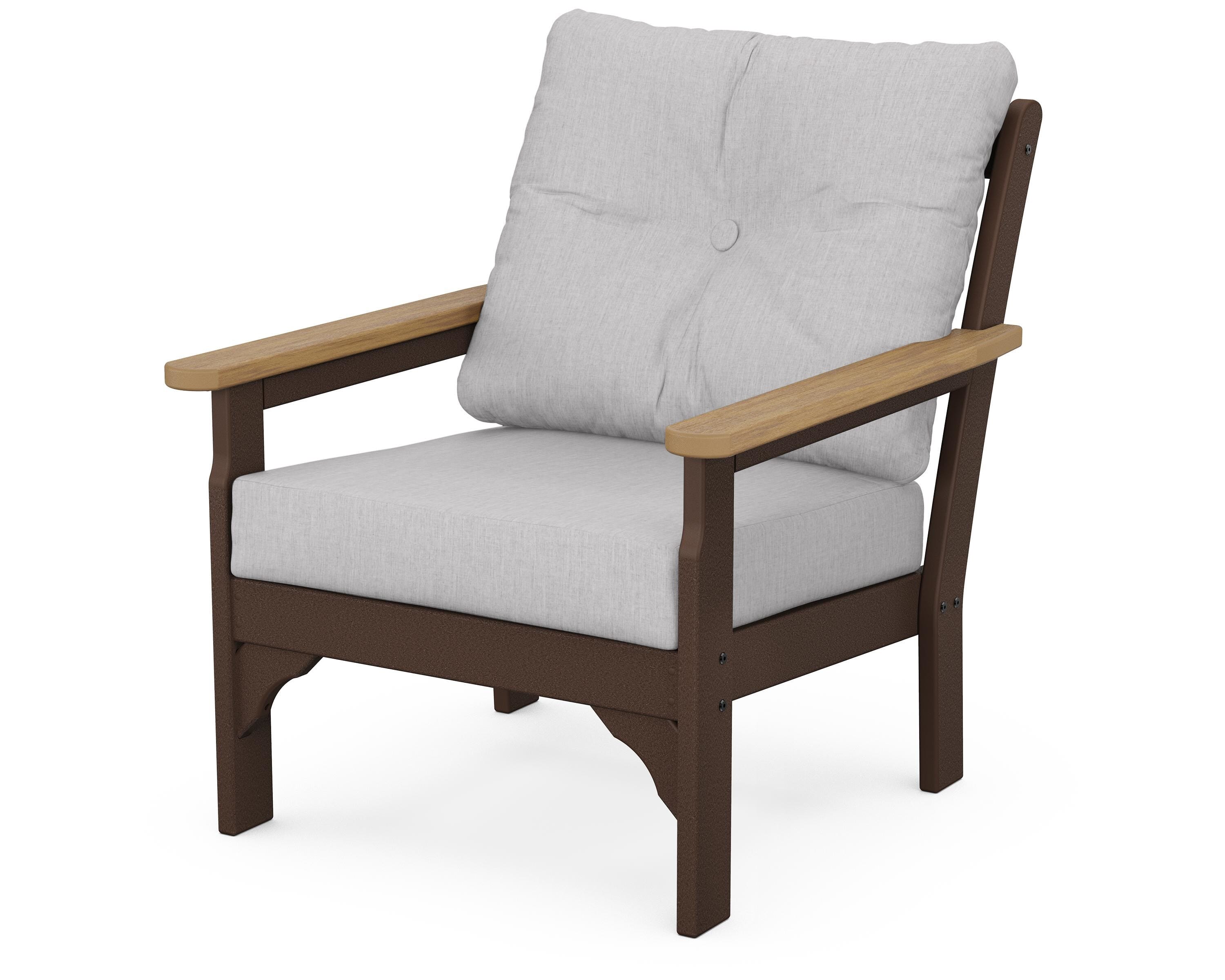 POLYWOOD® Vineyard Deep Seating Chair in Mahogany / Natural / Granite
