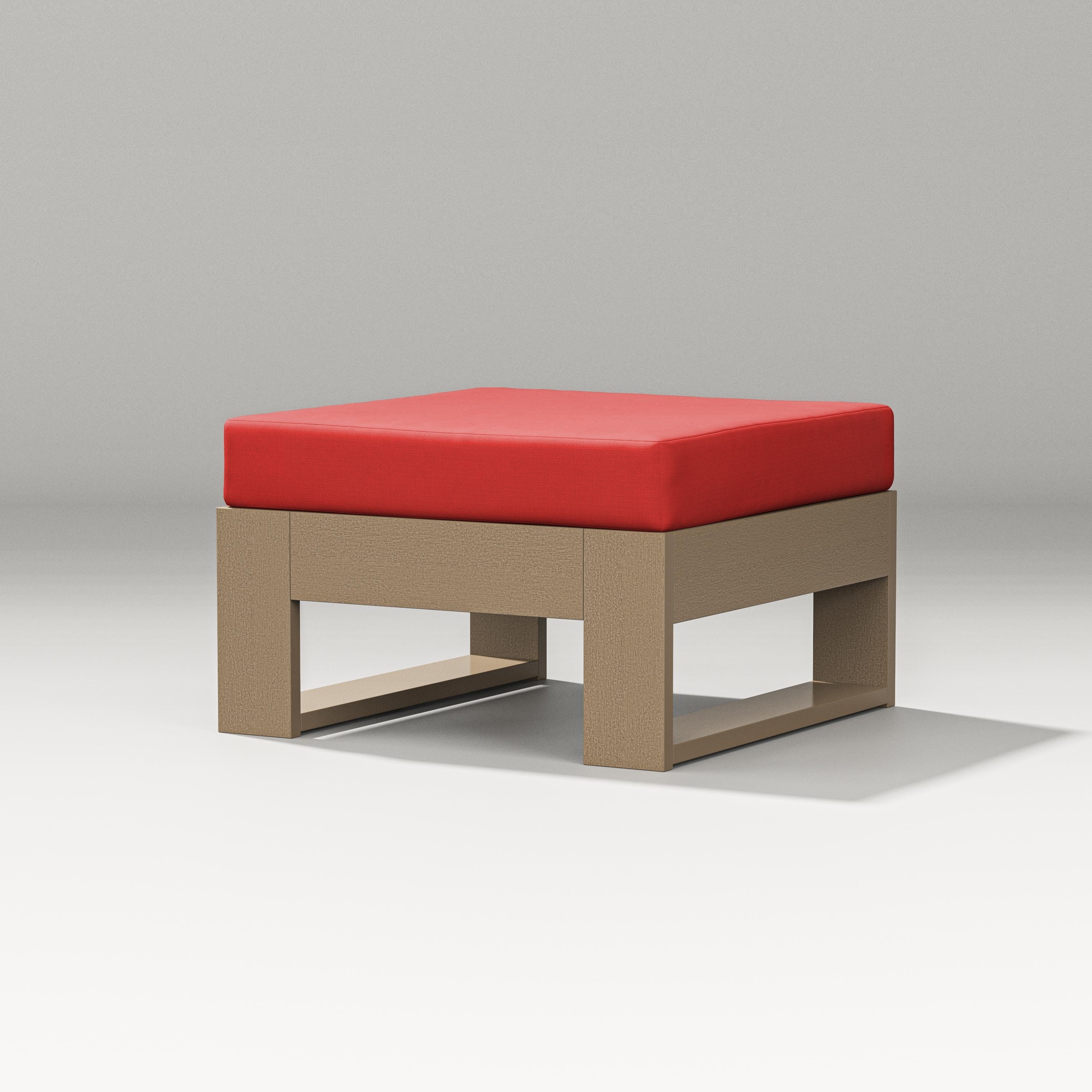PW Designer Series Latitude Lounge Ottoman in Vintage Sahara / Crimson Linen