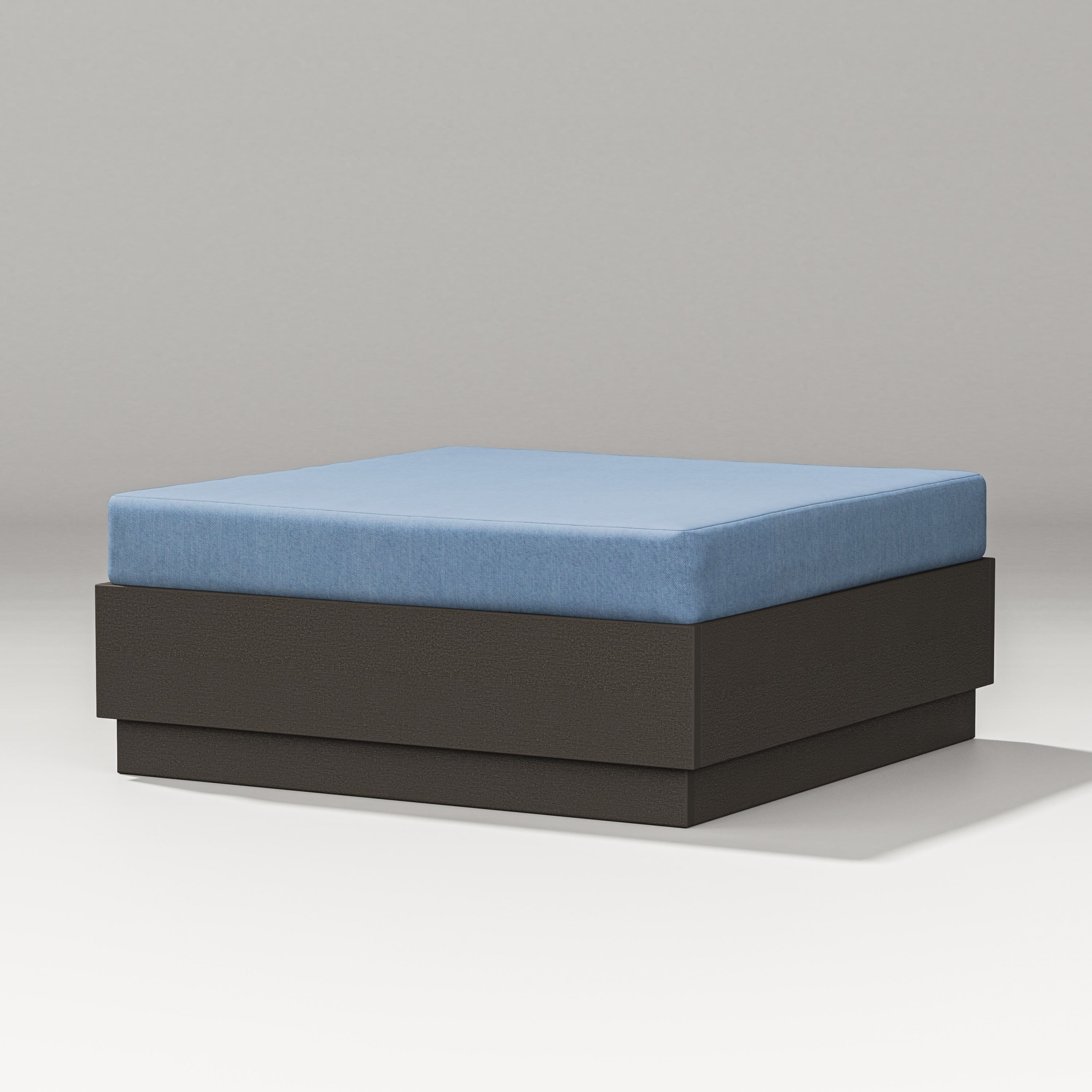 PW Designer Series Elevate Lounge Ottoman in Vintage Coffee / Sky Blue
