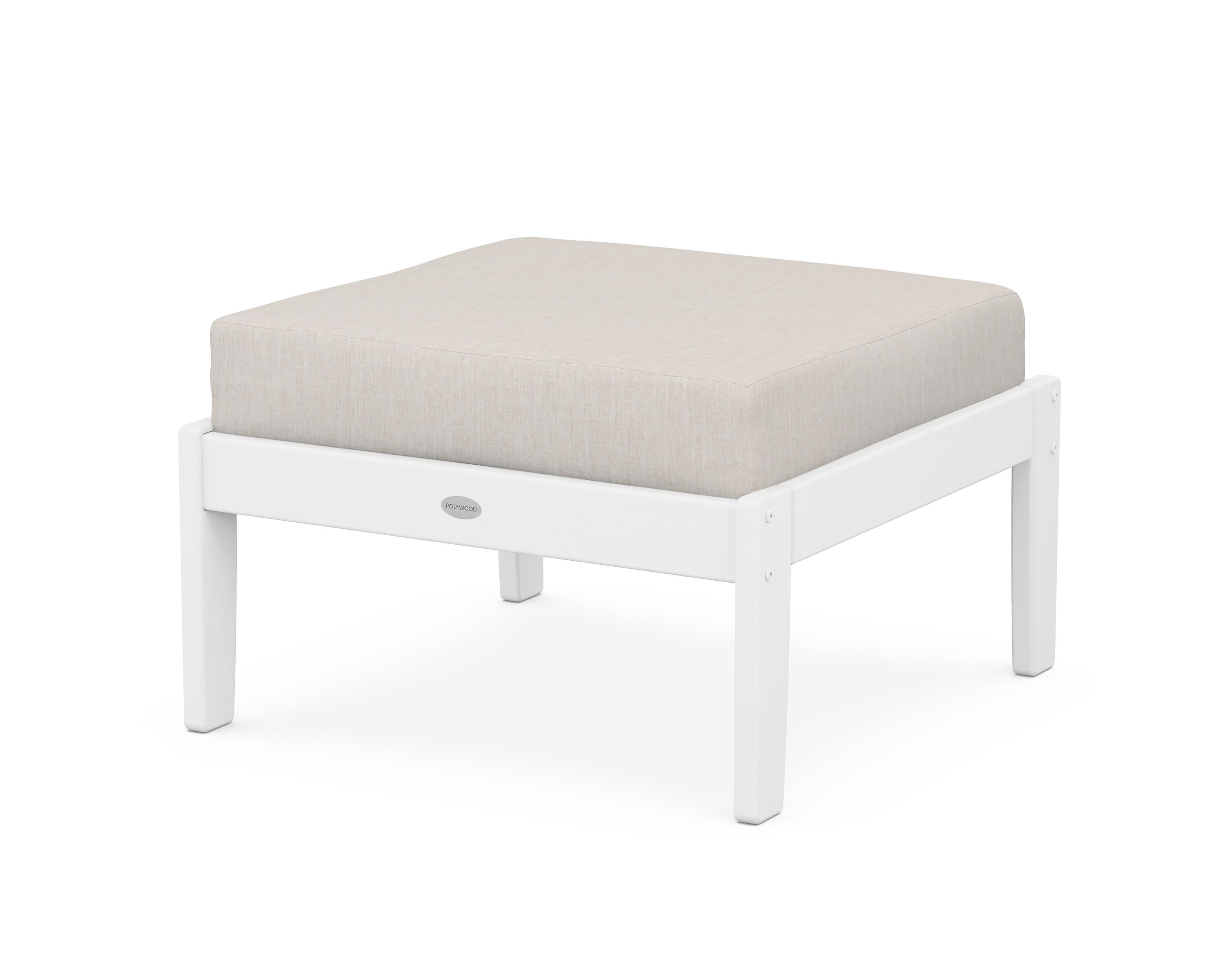 POLYWOOD® Braxton Deep Seating Ottoman in White / Cast Ash