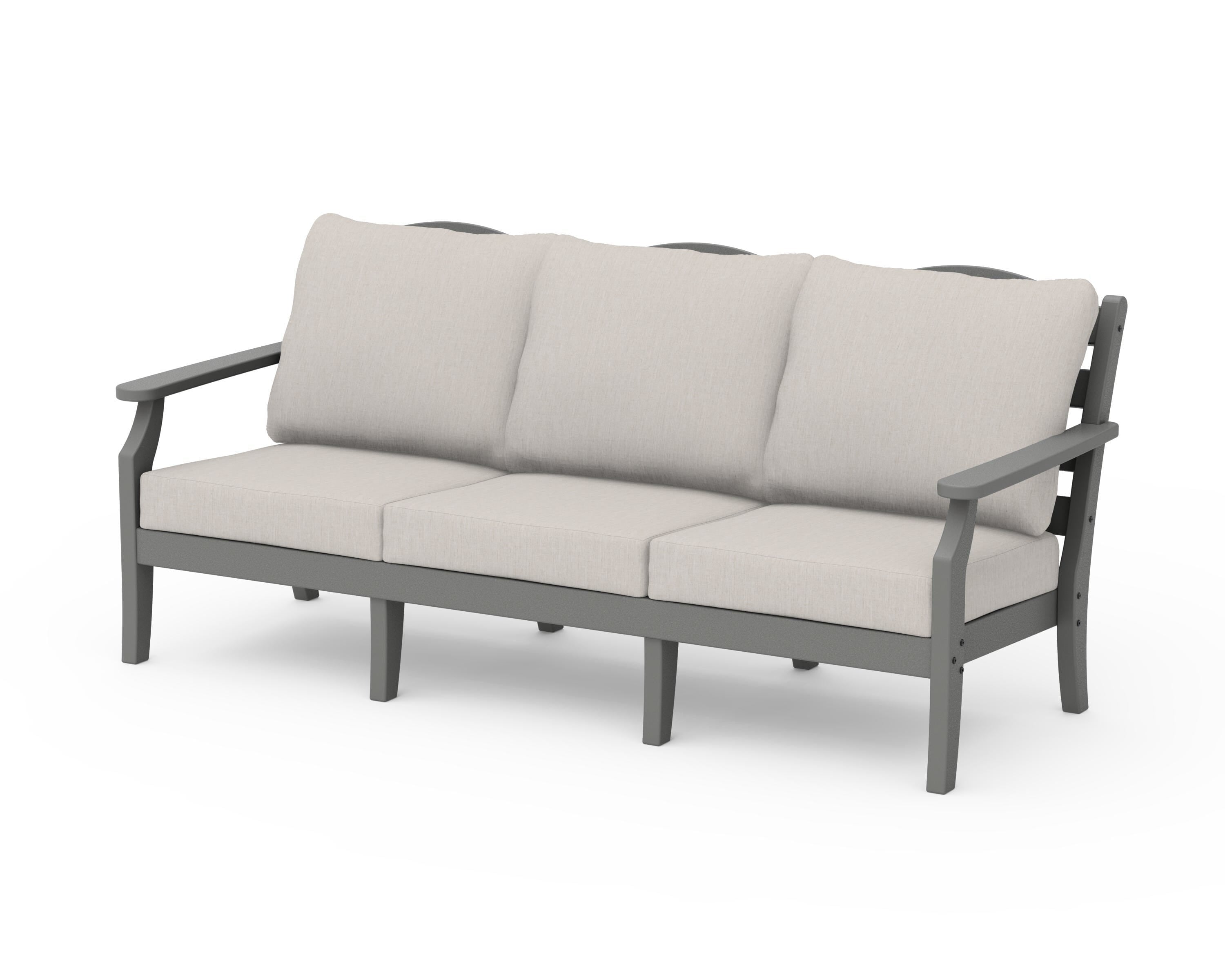 Draper James™ by POLYWOOD® Savannah Deep Seating Sofa in Slate Grey / Cast Ash