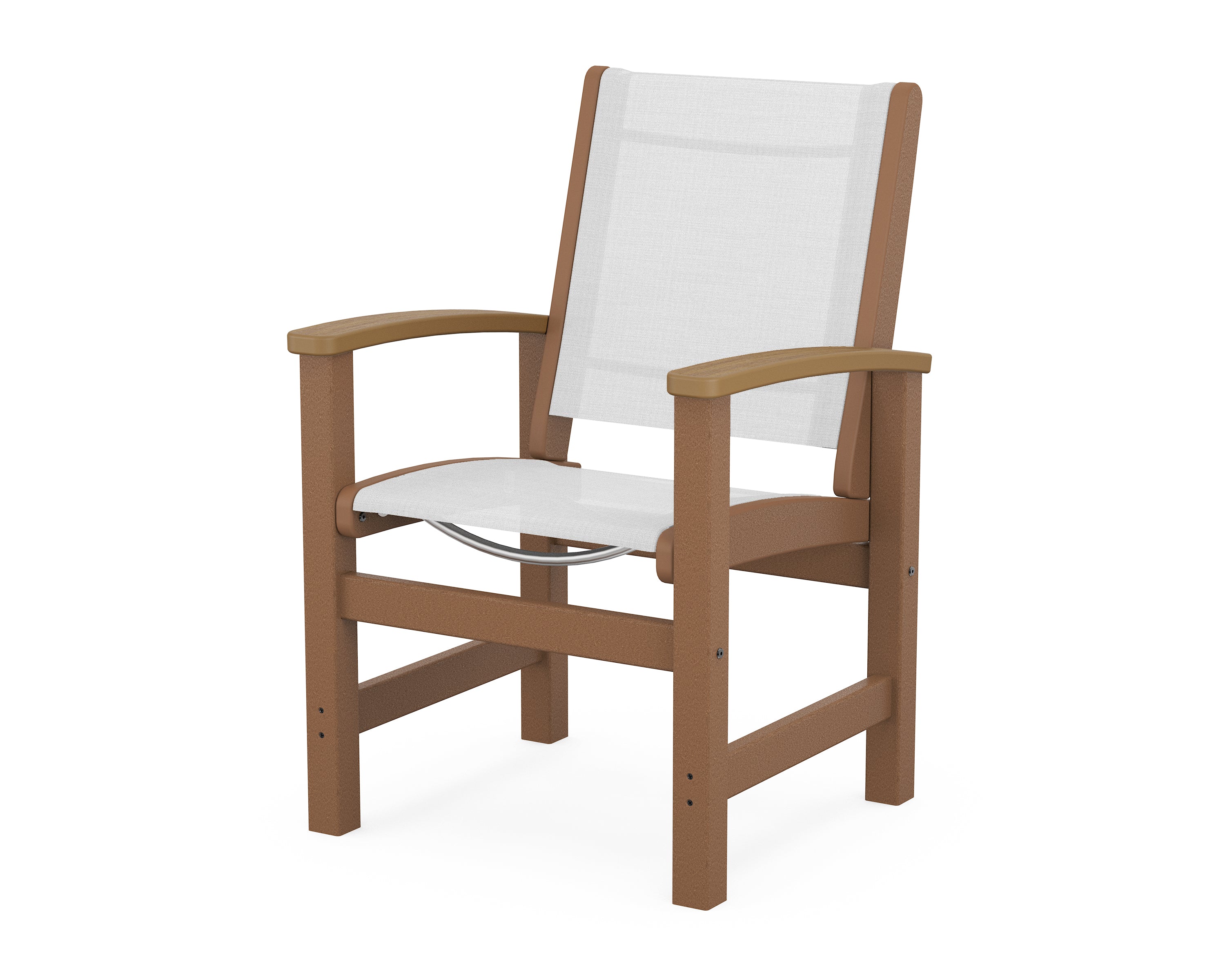 POLYWOOD® Coastal Dining Chair in Teak / Natural / White Sling