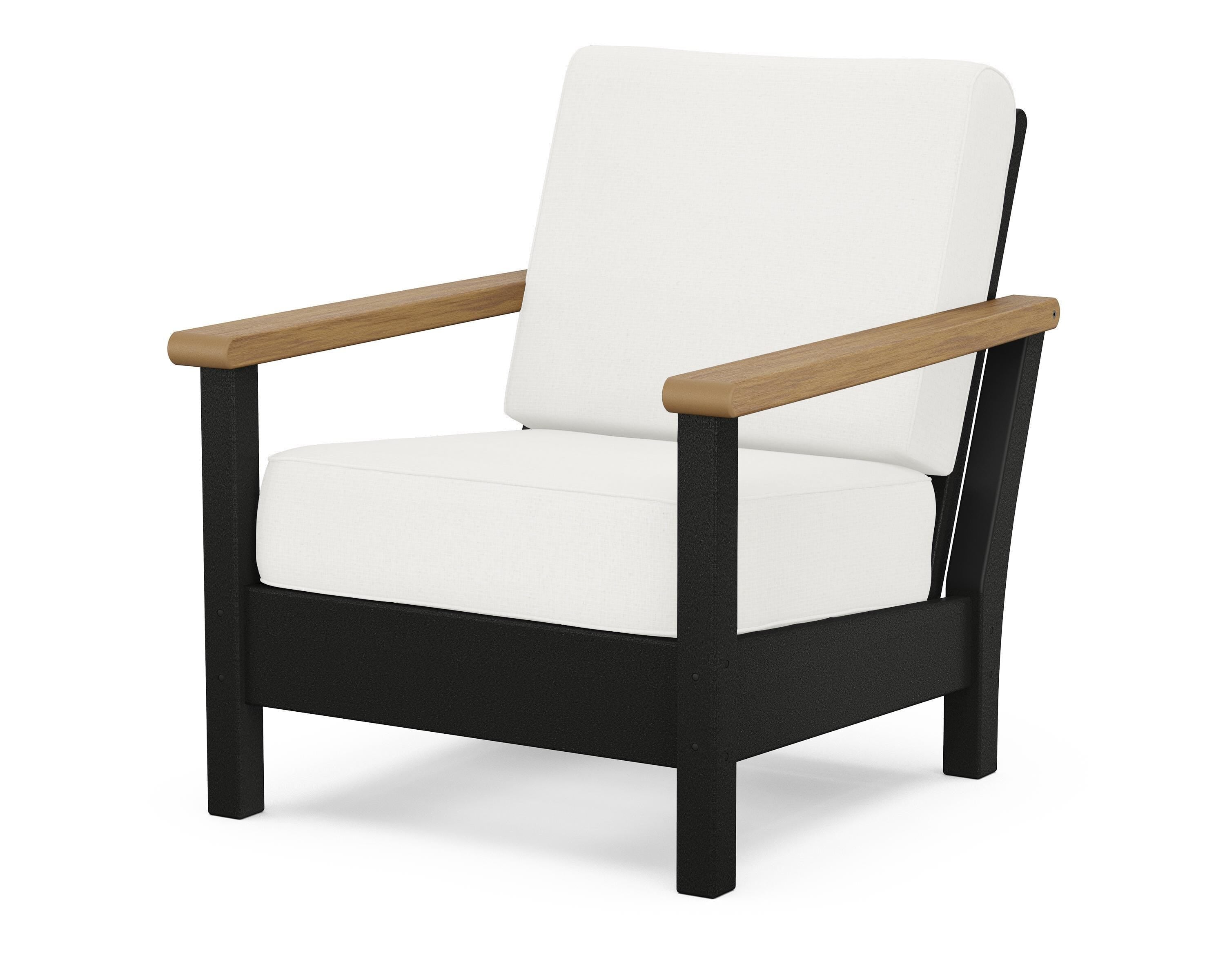 POLYWOOD® Harbour Deep Seating Chair in Black / Natural / Natural Linen
