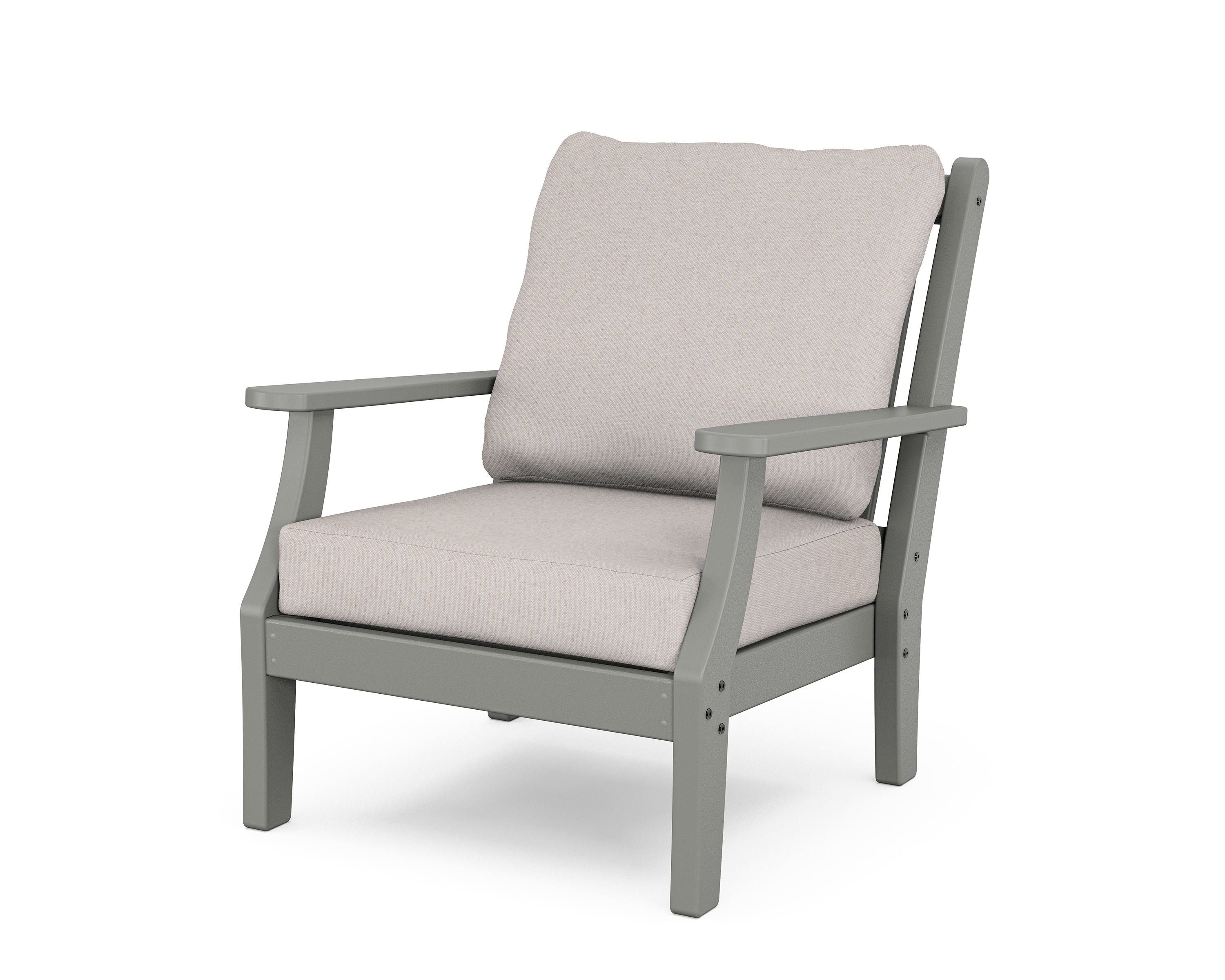 Country Living Wovendale Deep Seating Chair in Slate Grey / Dune Burlap