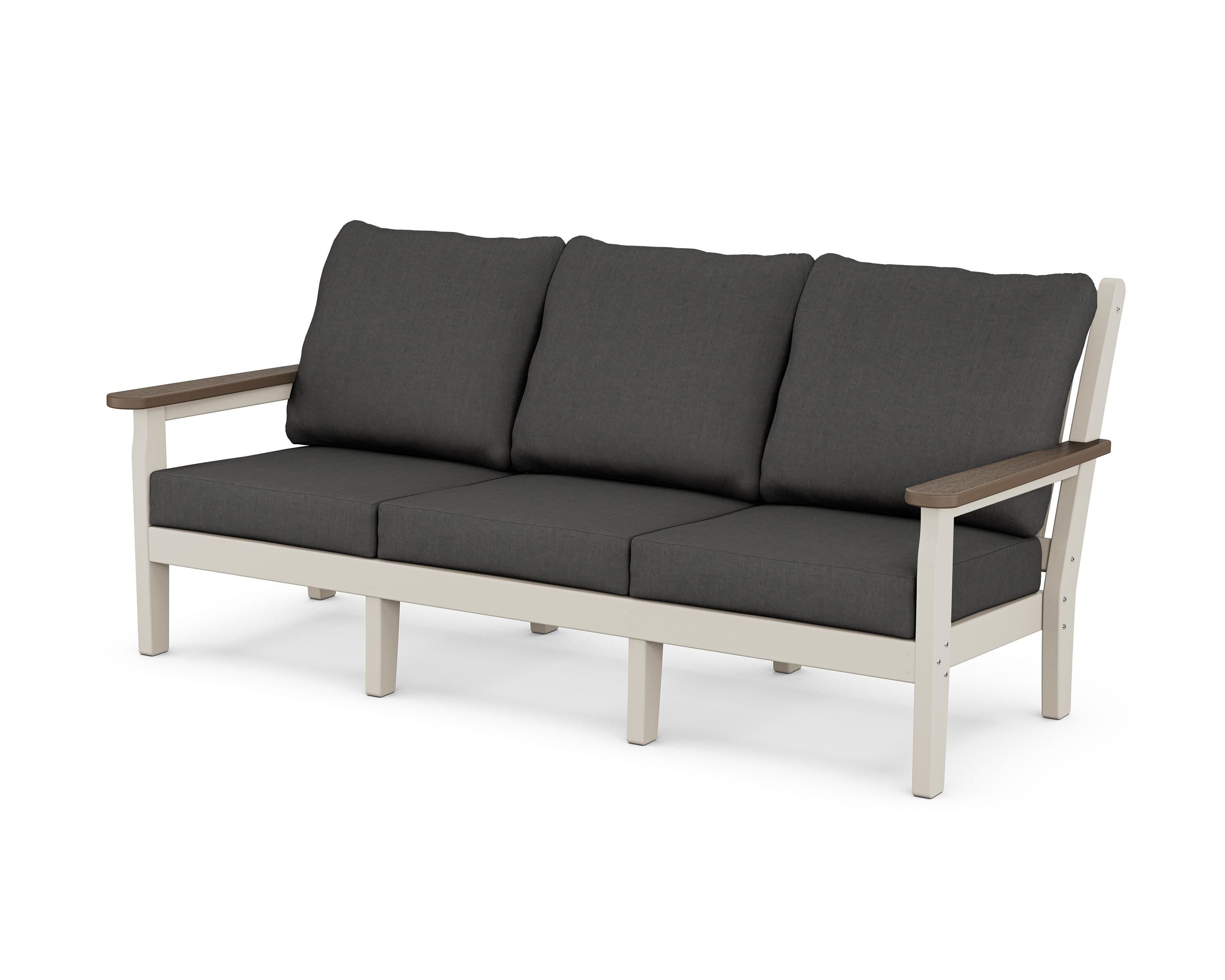 POLYWOOD® Chippendale Deep Seating Sofa in Sand / Kona / Spectrum Carbon
