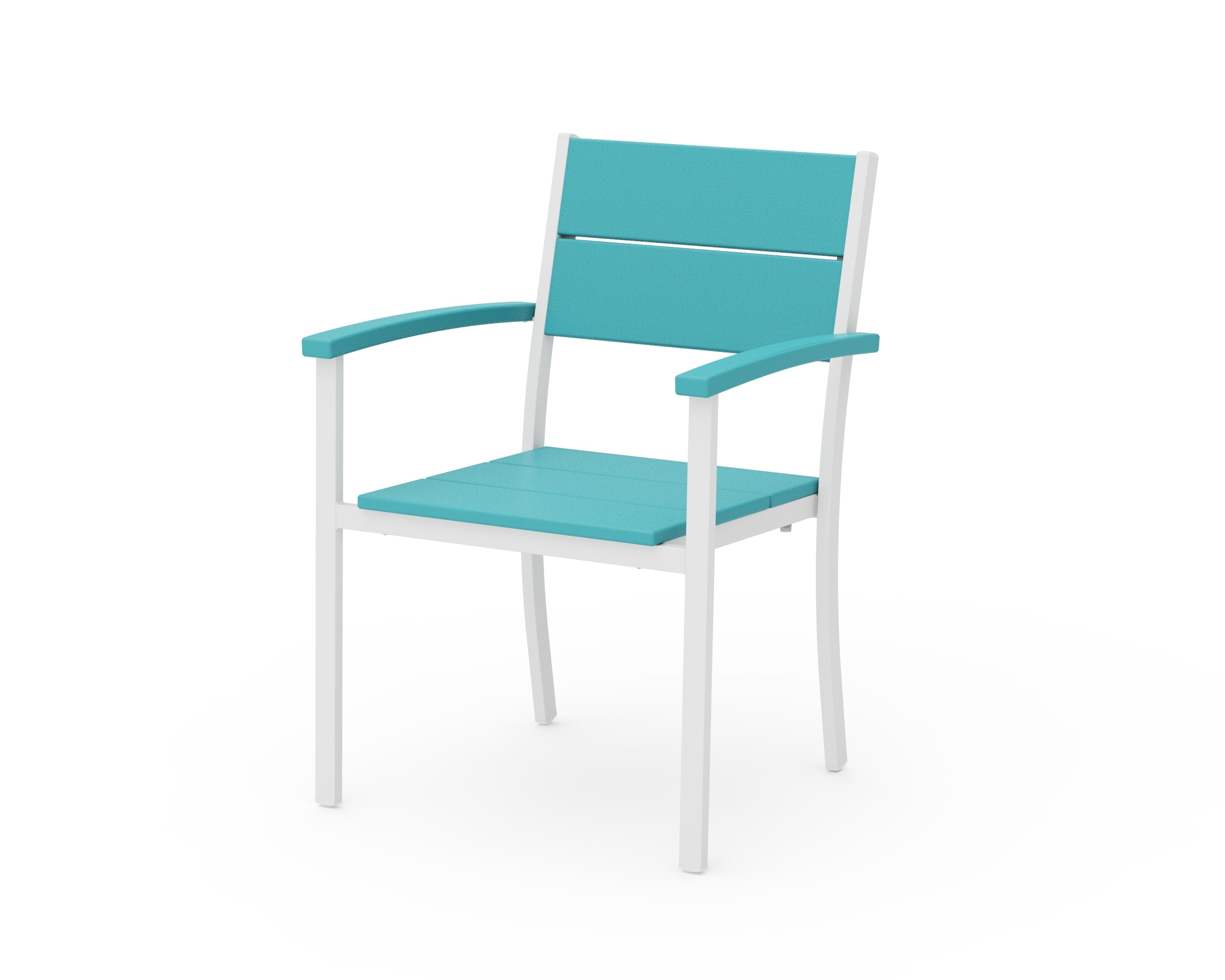 POLYWOOD® Main Street Stacking Dining Arm Chair in White / Aruba