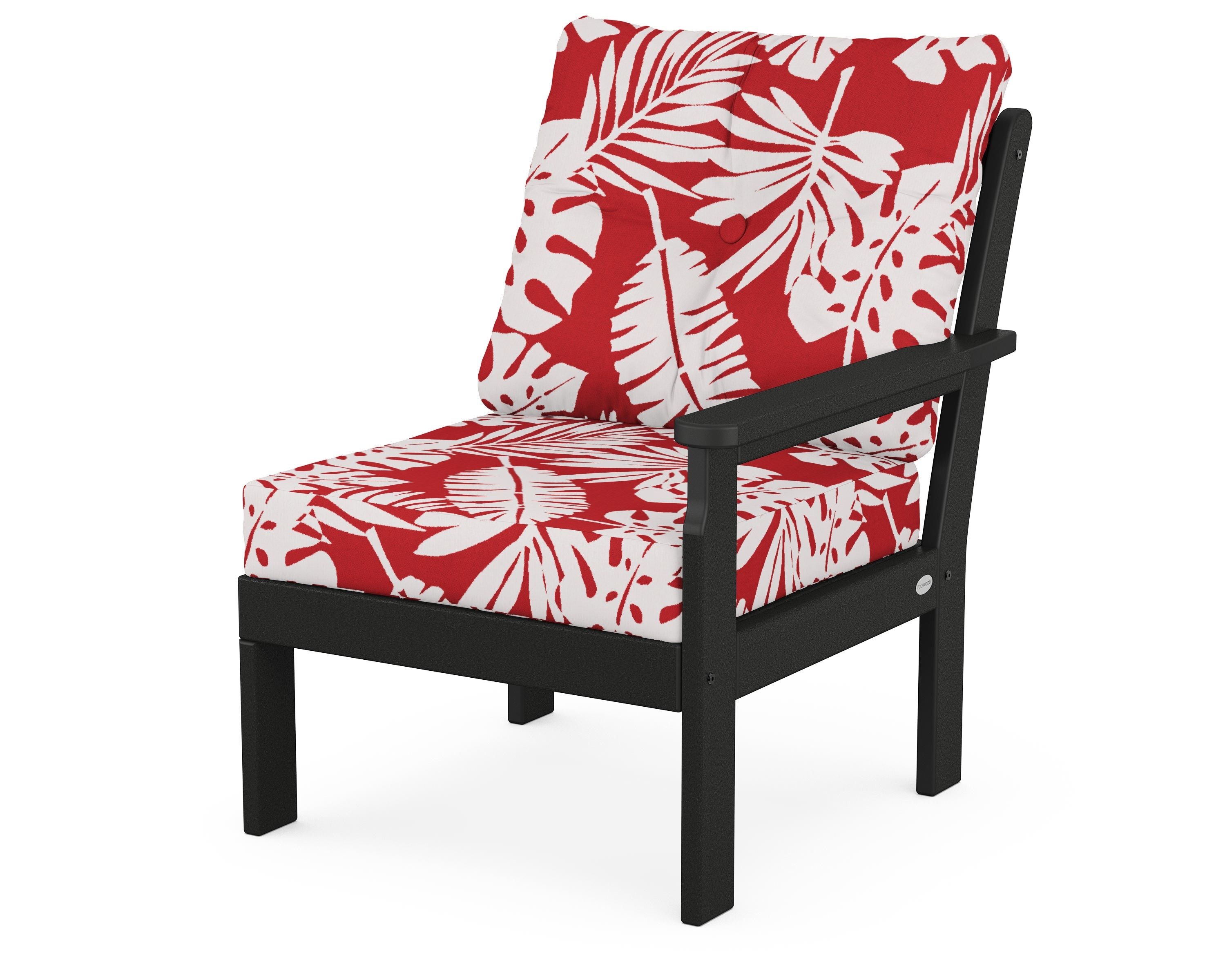 POLYWOOD® Vineyard Modular Right Arm Chair in Black / Leaf Crimson