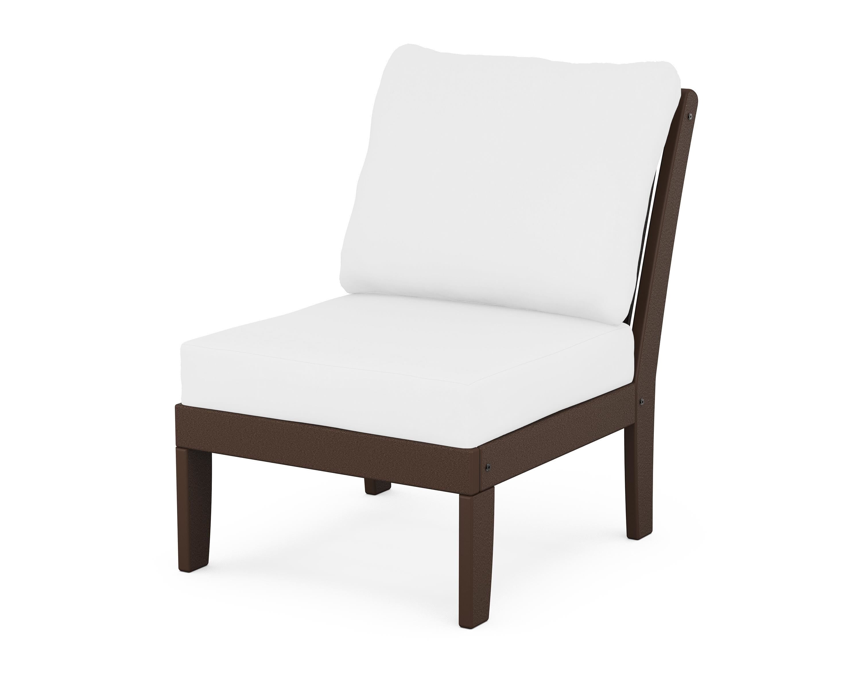 POLYWOOD® Braxton Modular Armless Chair in Mahogany / Natural