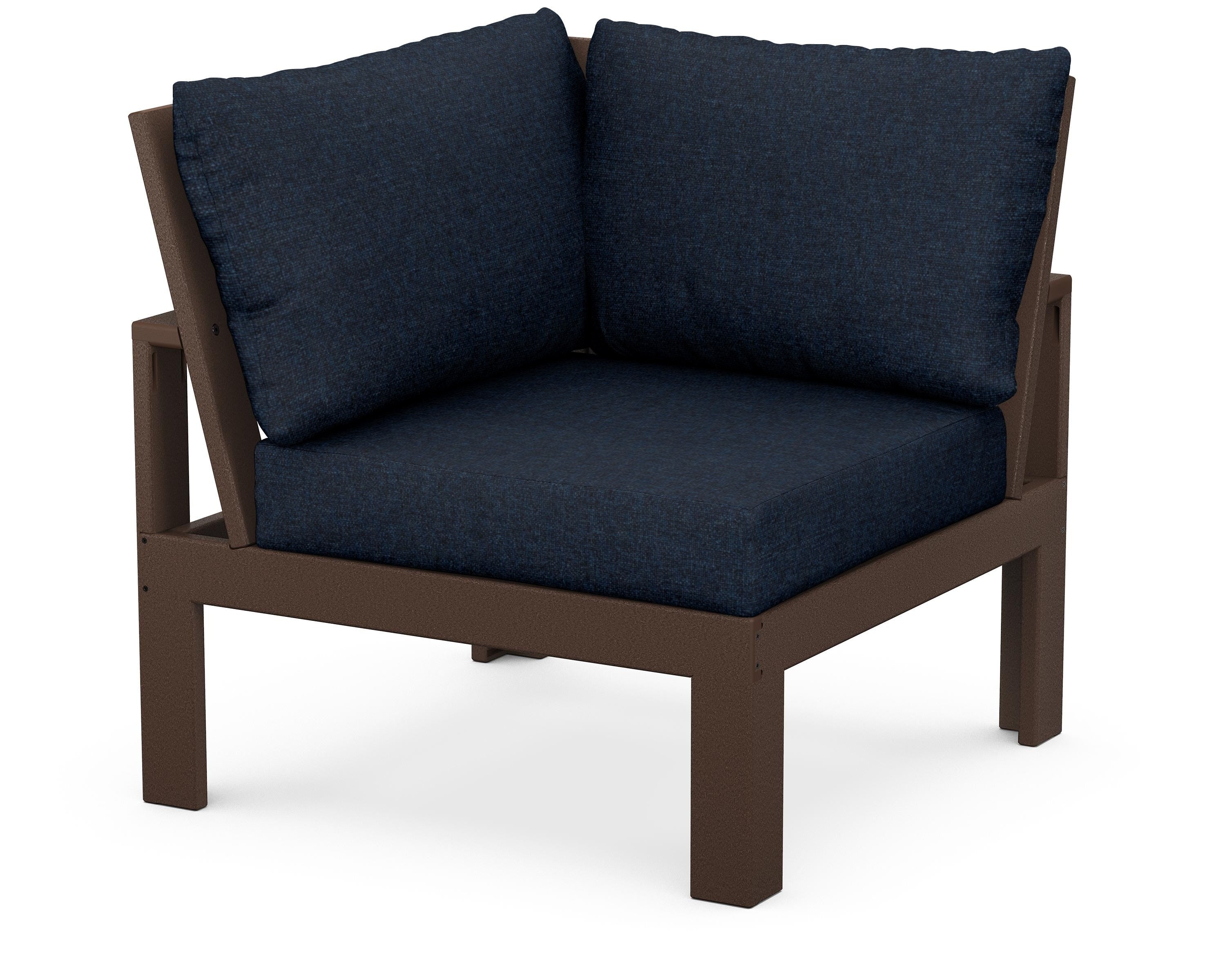 Unbranded Modular Corner Chair in Mahogany / Marine Indigo