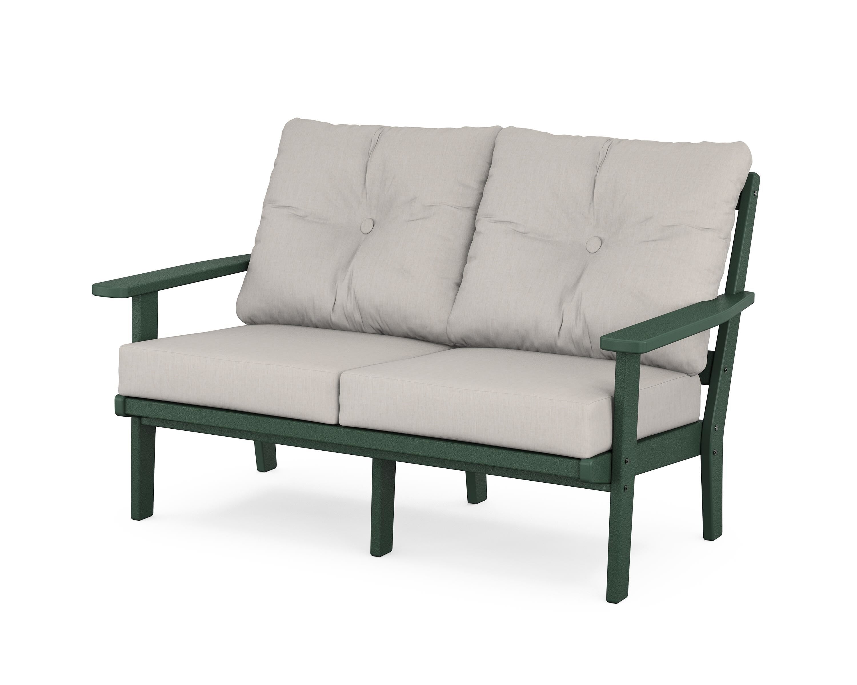 POLYWOOD® Prairie Deep Seating Loveseat in Green / Cast Ash