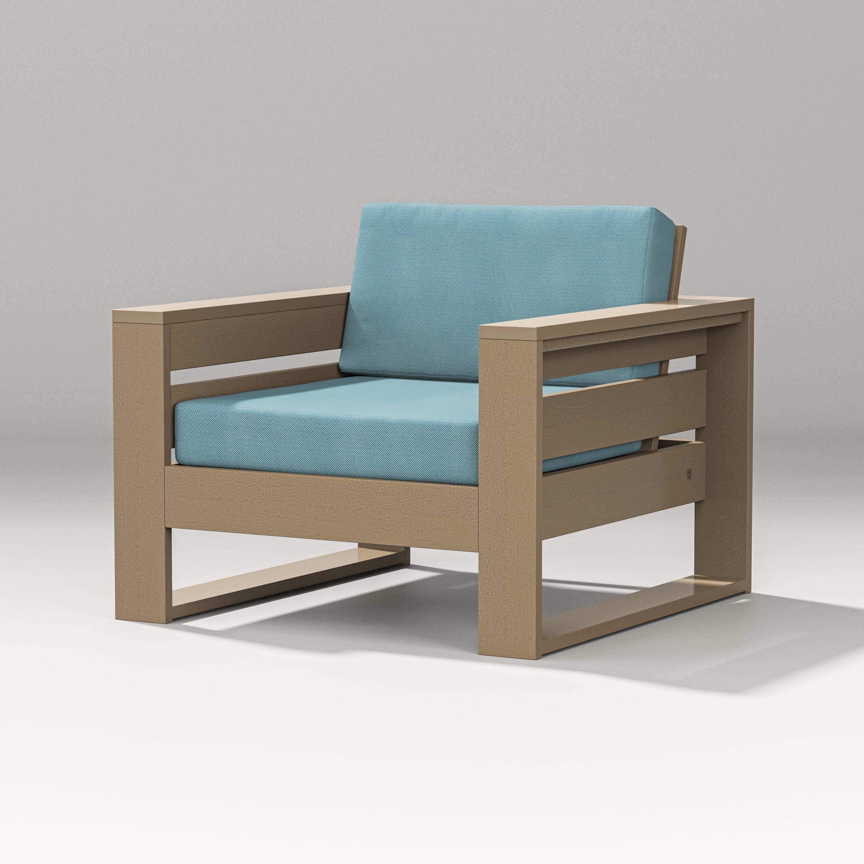 PW Designer Series Latitude Lounge Chair in Vintage Sahara / Lattice Sky Blue