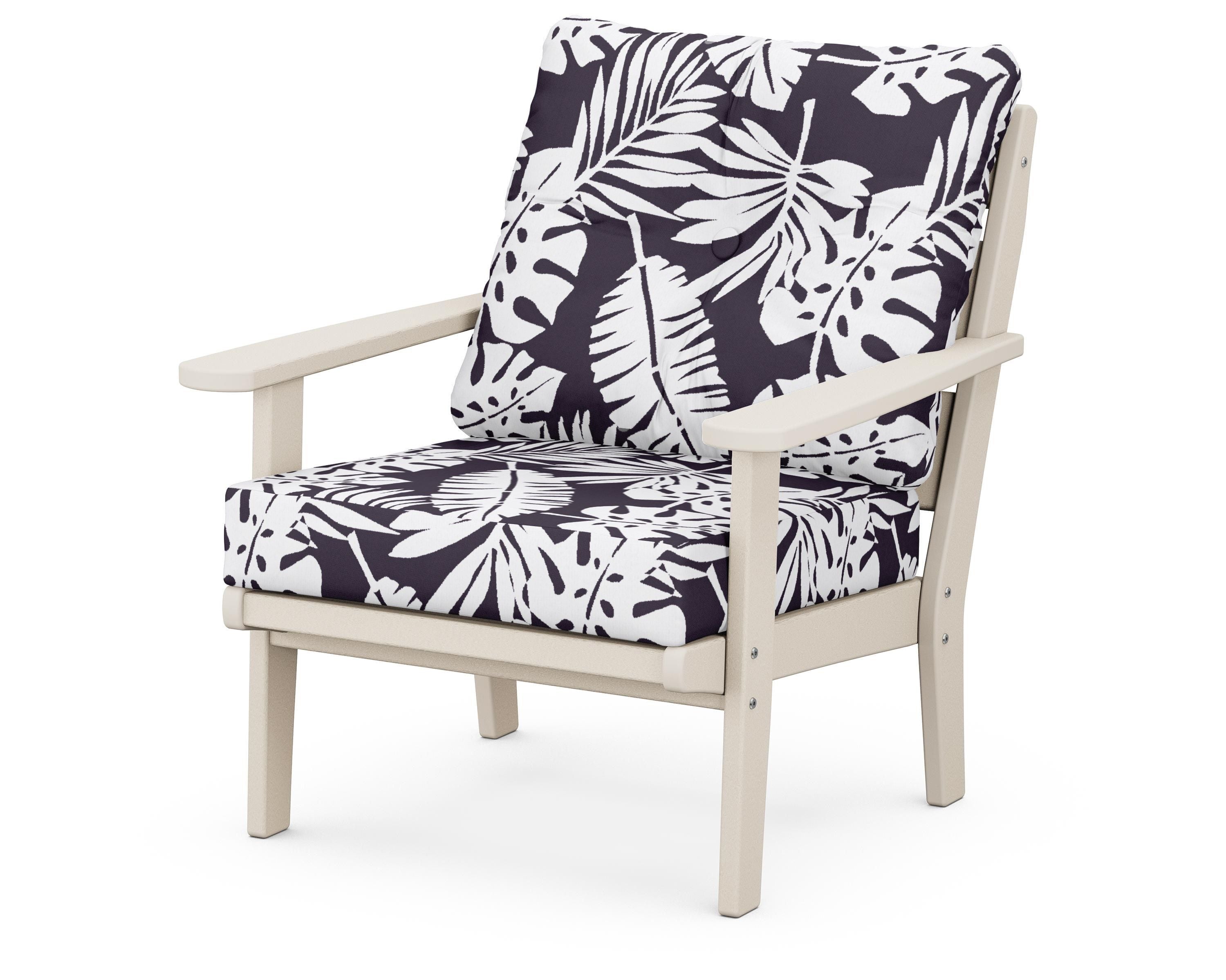 POLYWOOD® Lakeside Deep Seating Chair in Sand / Leaf Navy