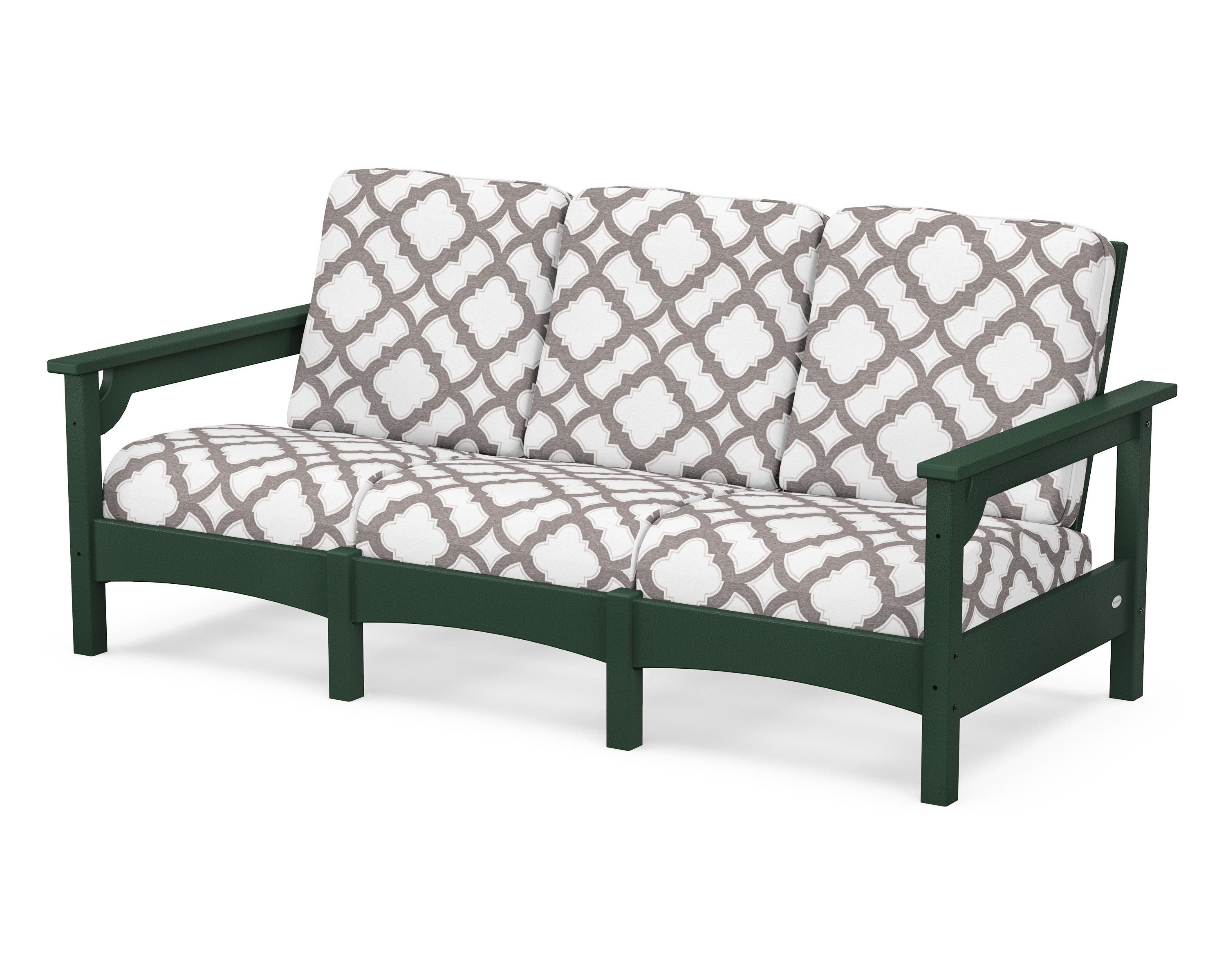 POLYWOOD® Club Sofa in Green / Trellis Grey Mist