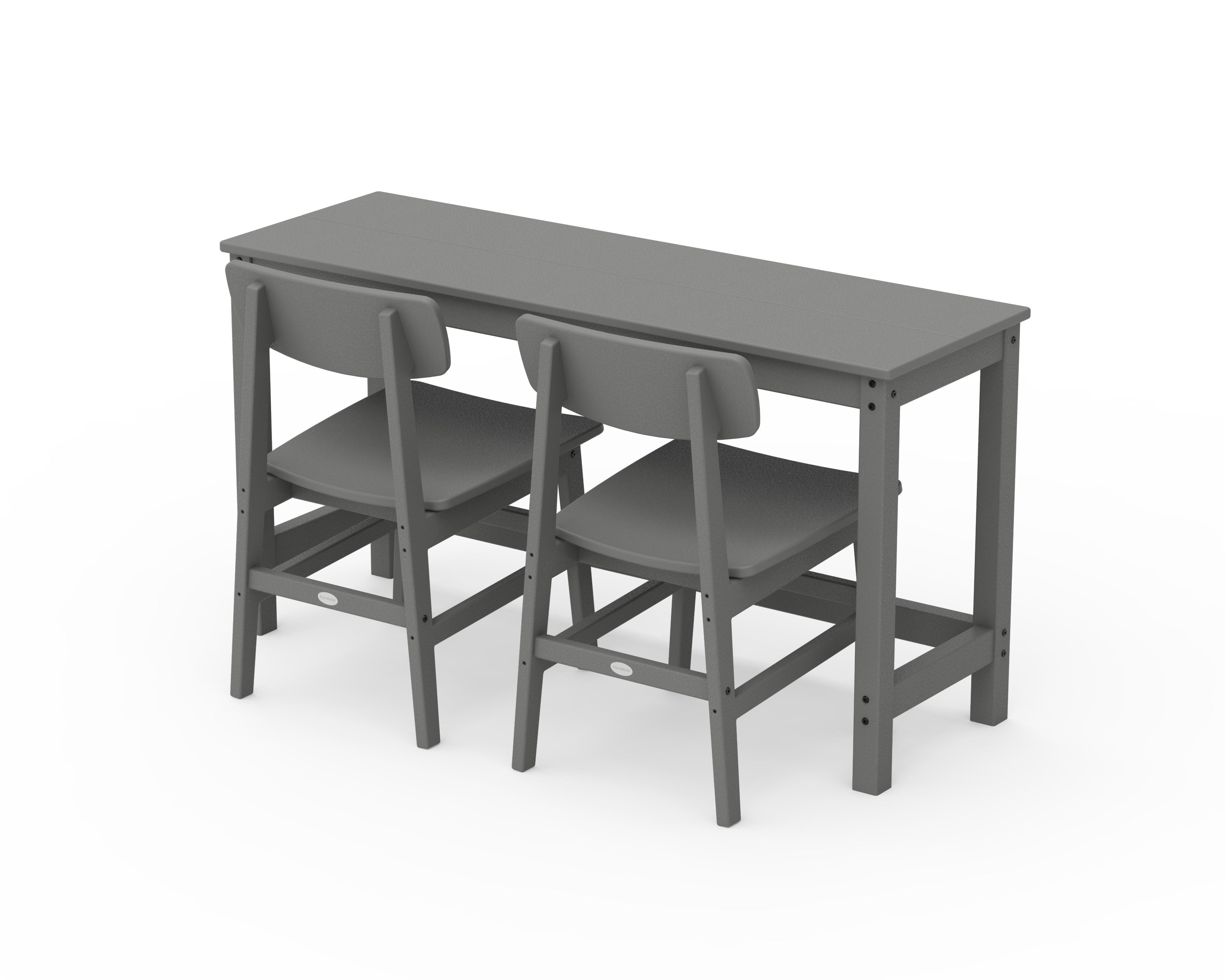 POLYWOOD® Modern Studio Urban Chair 3-Piece Balcony Set in Slate Grey